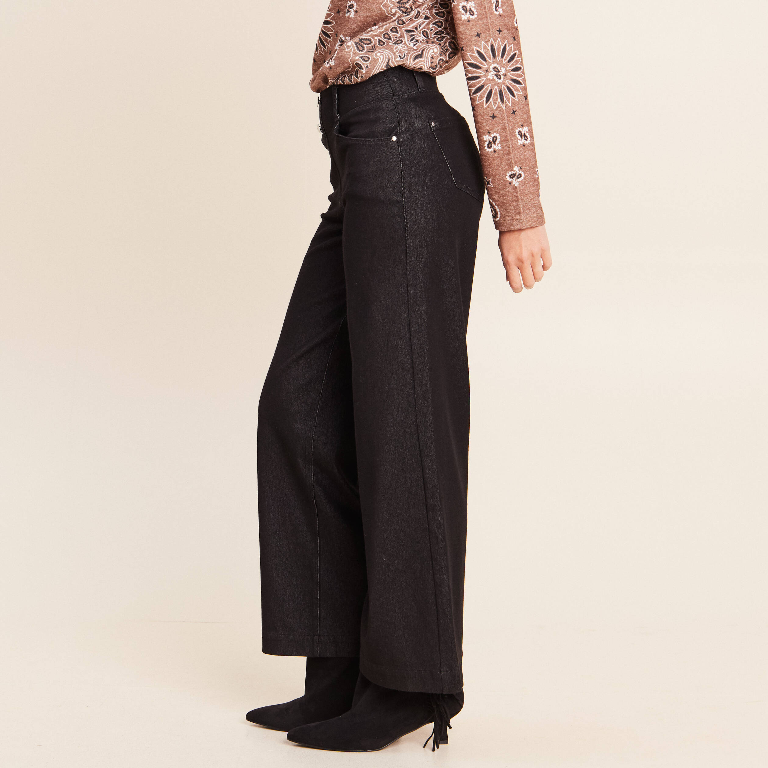 Pantalon Magique L'Enfilable denim noir femme