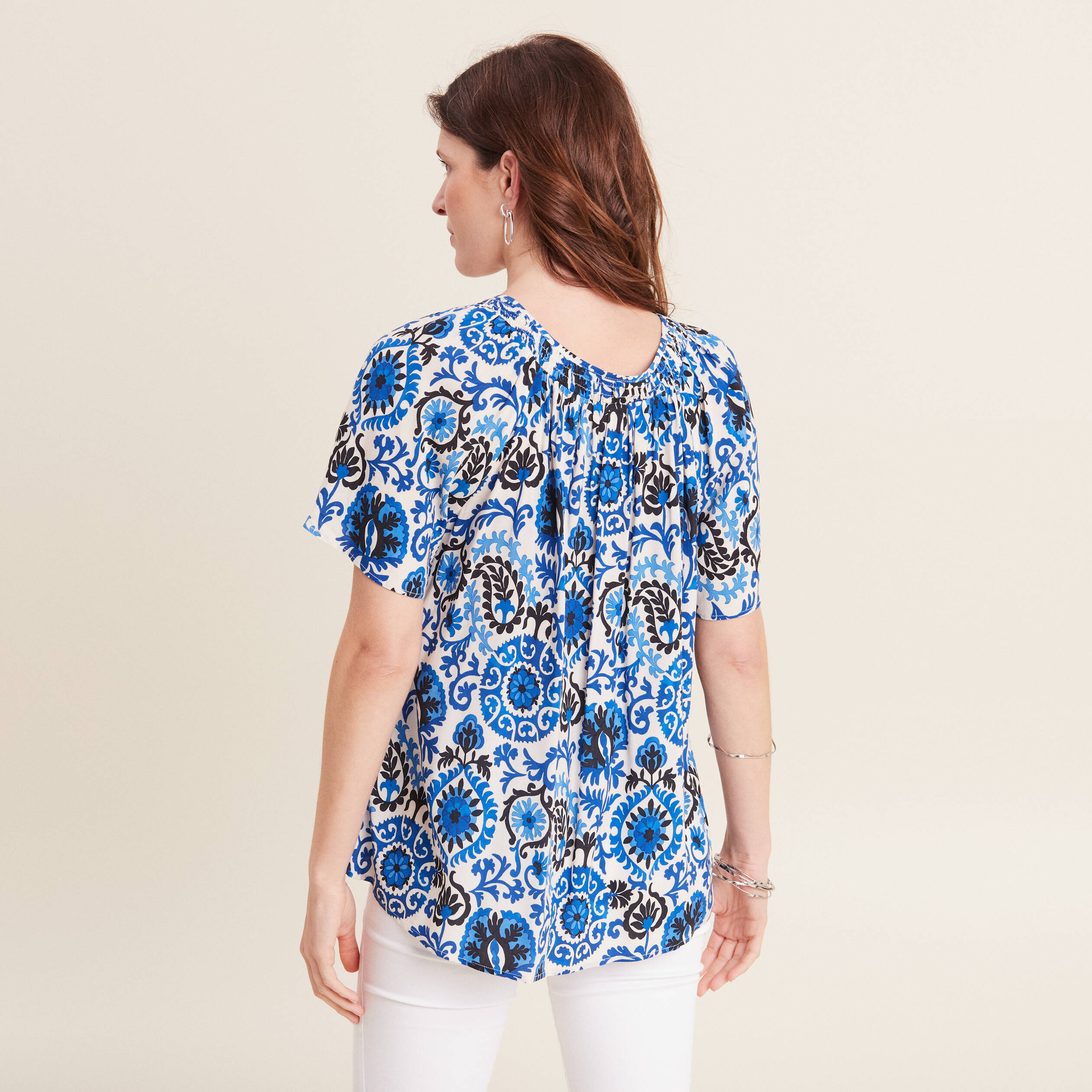 blouse manches courtes bleu femme Blouse manches courtes bleu femme