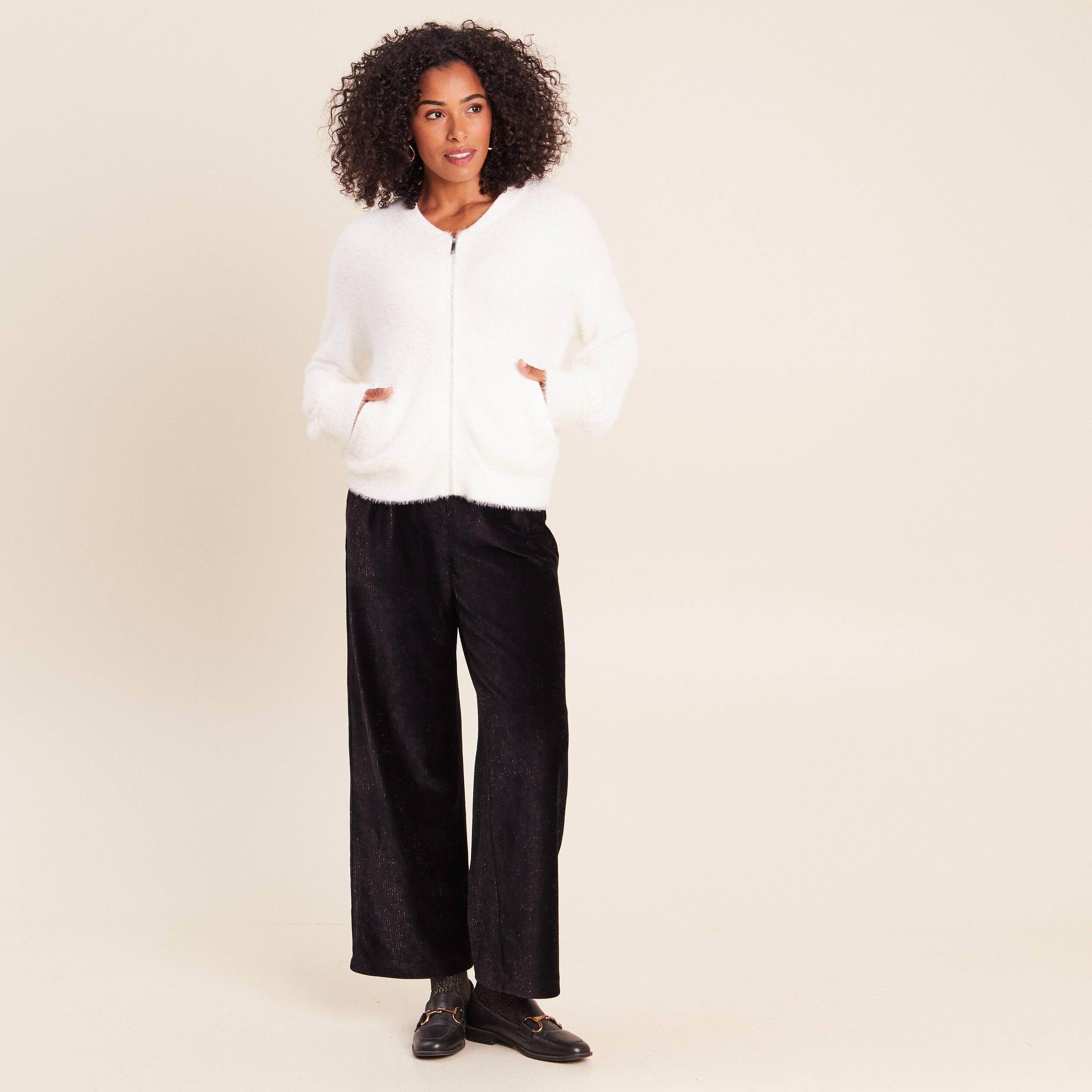 Bomber ecru femme
