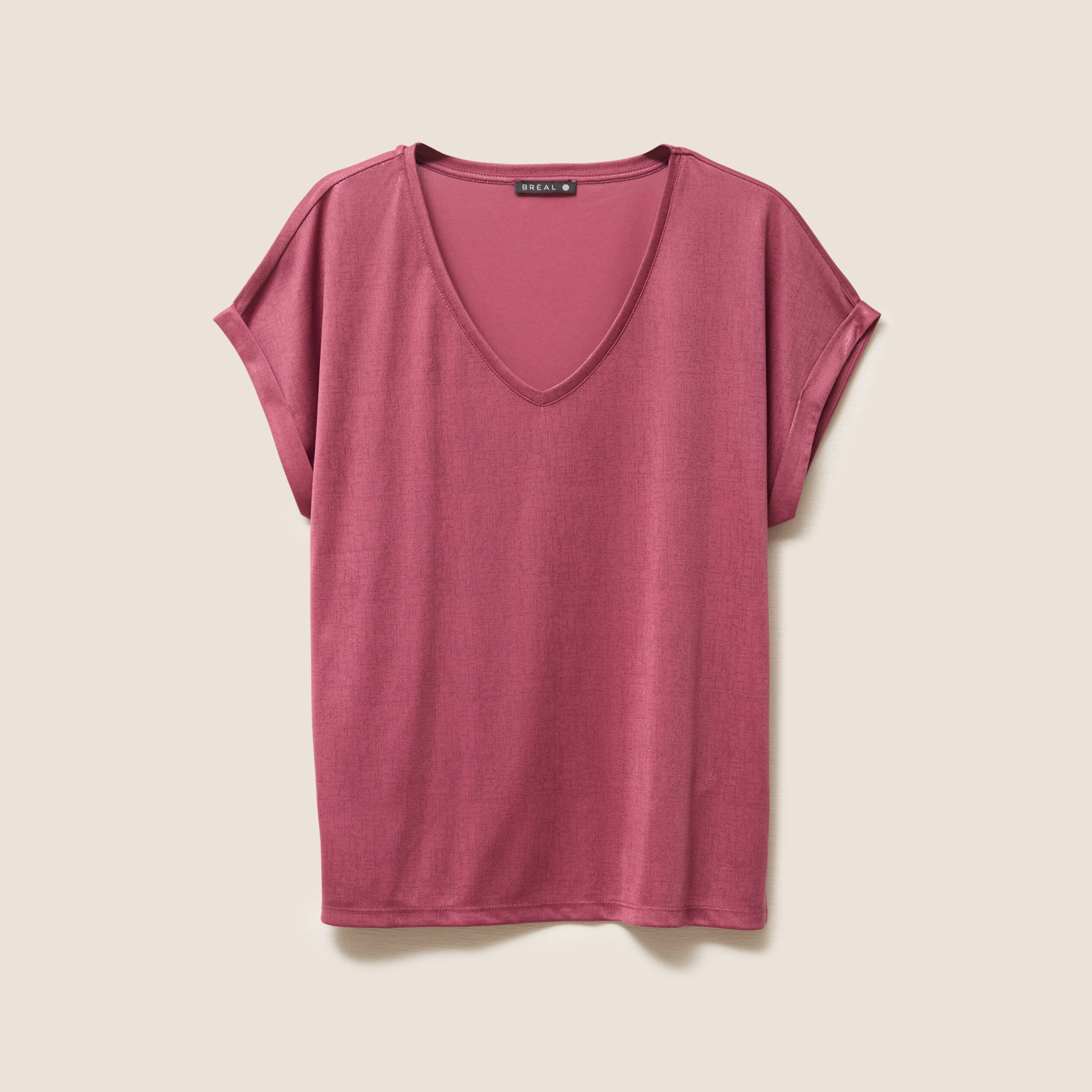 T-shirt manches courtes vieux rose femme
