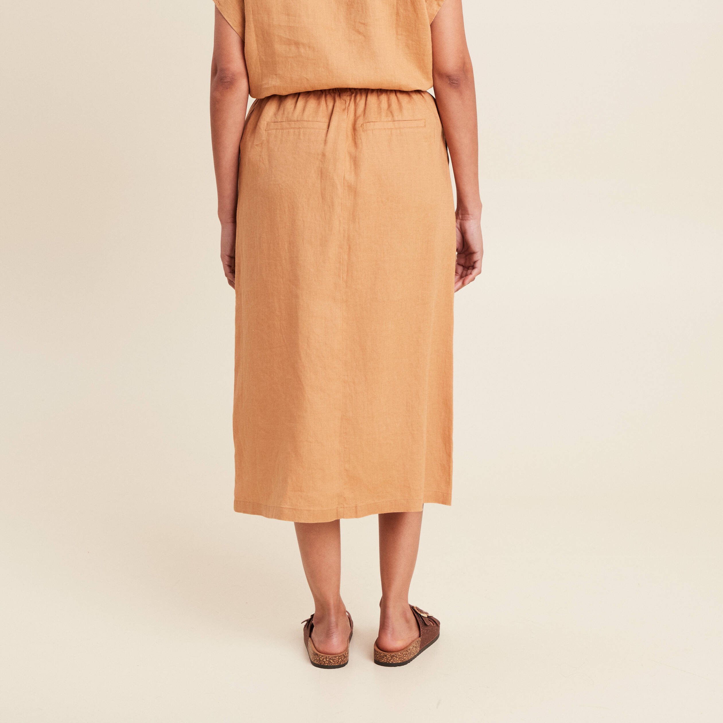 jupe longue trapeze beige femme Jupe longue trapèze beige femme