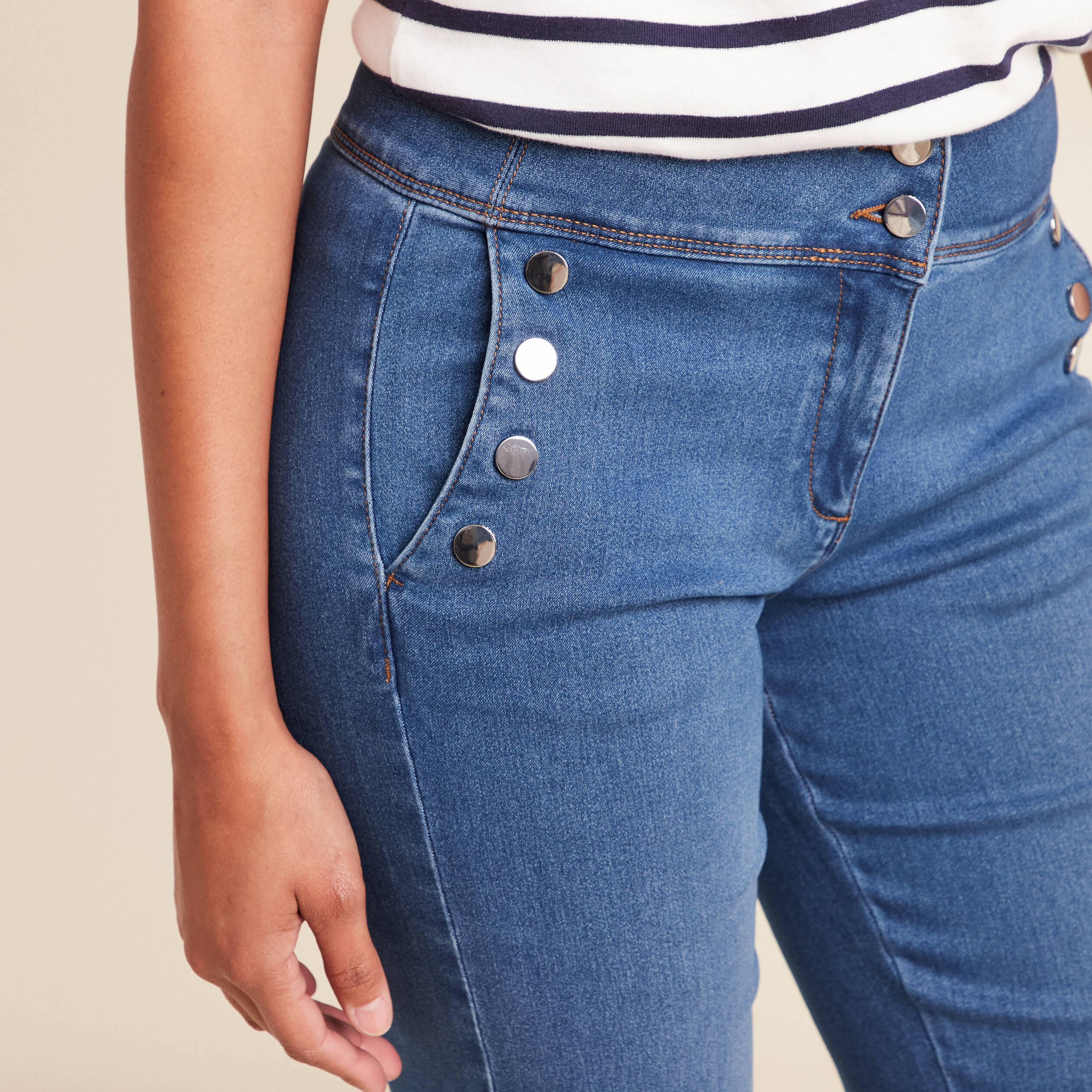 jean bootcut taille haute denim stone femme Jean bootcut taille haute denim stone femme