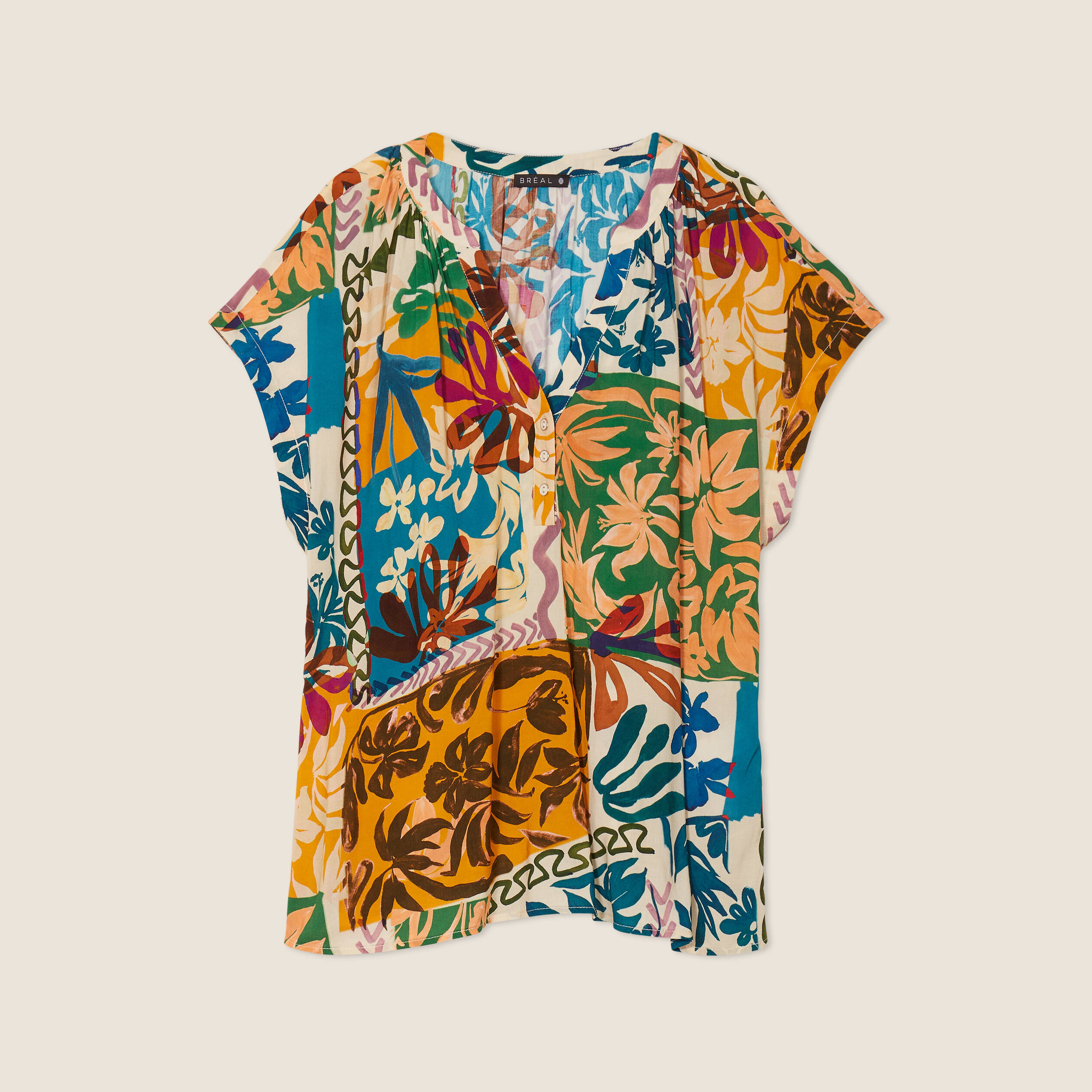 blouse manches courtes multicolore femme Blouse manches courtes multicolore femme