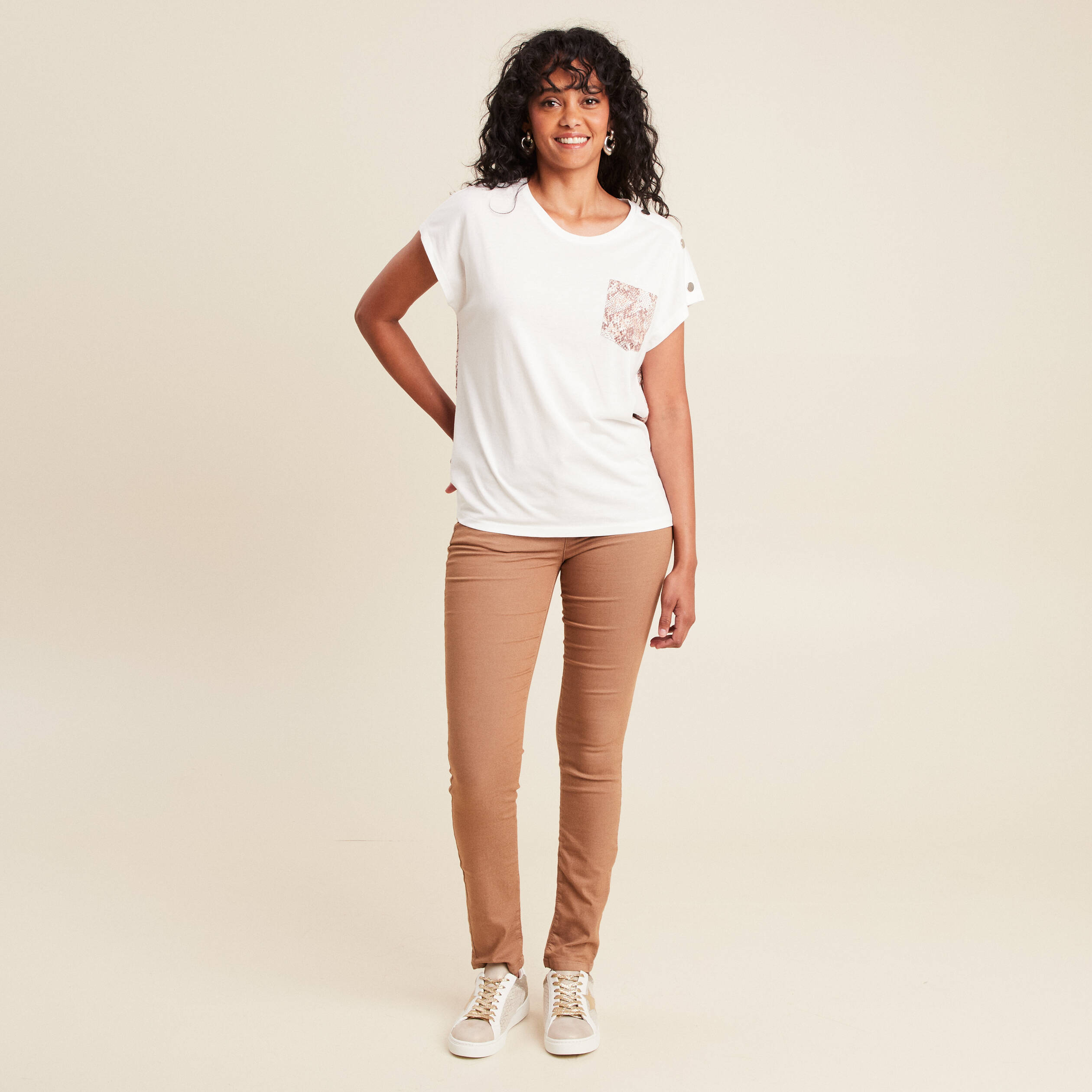 Pantalon magique Le L&eacute;ger coupe ajust&eacute;e marron femme