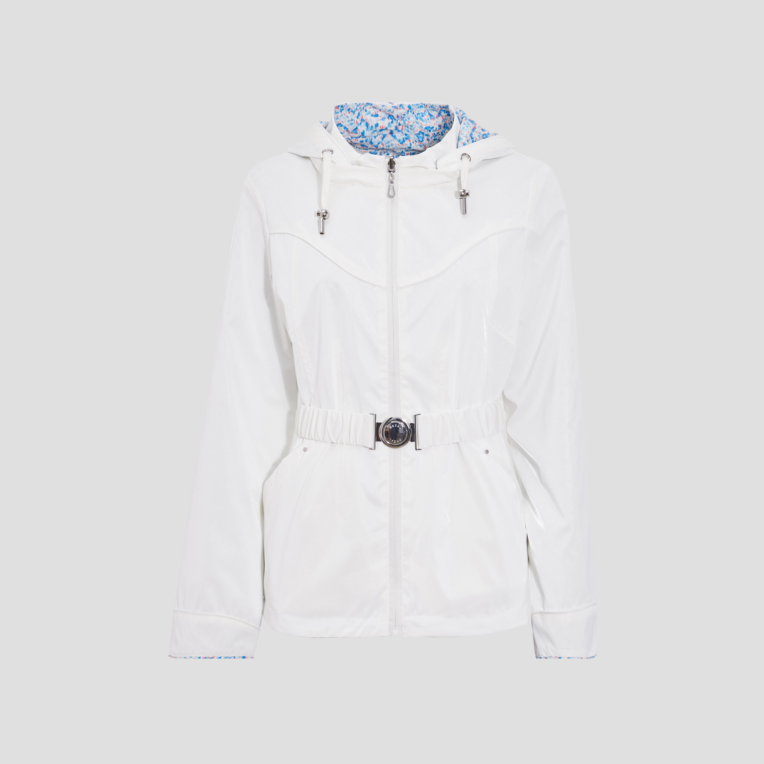 Parka r?�versible cintr?�e ?� capuche ecru femme | Vibs