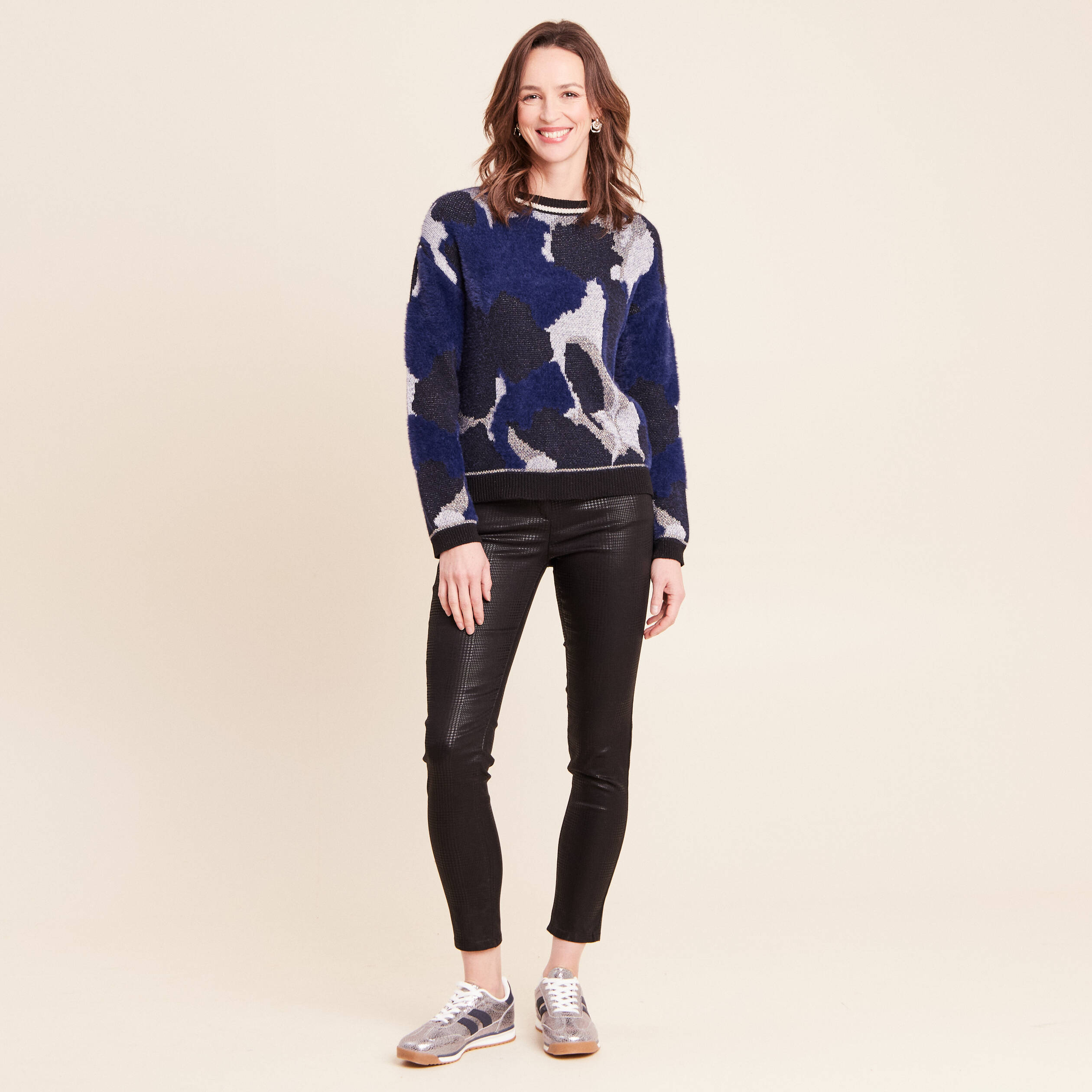 Pantalon magique Le L&eacute;ger enduit noir femme
