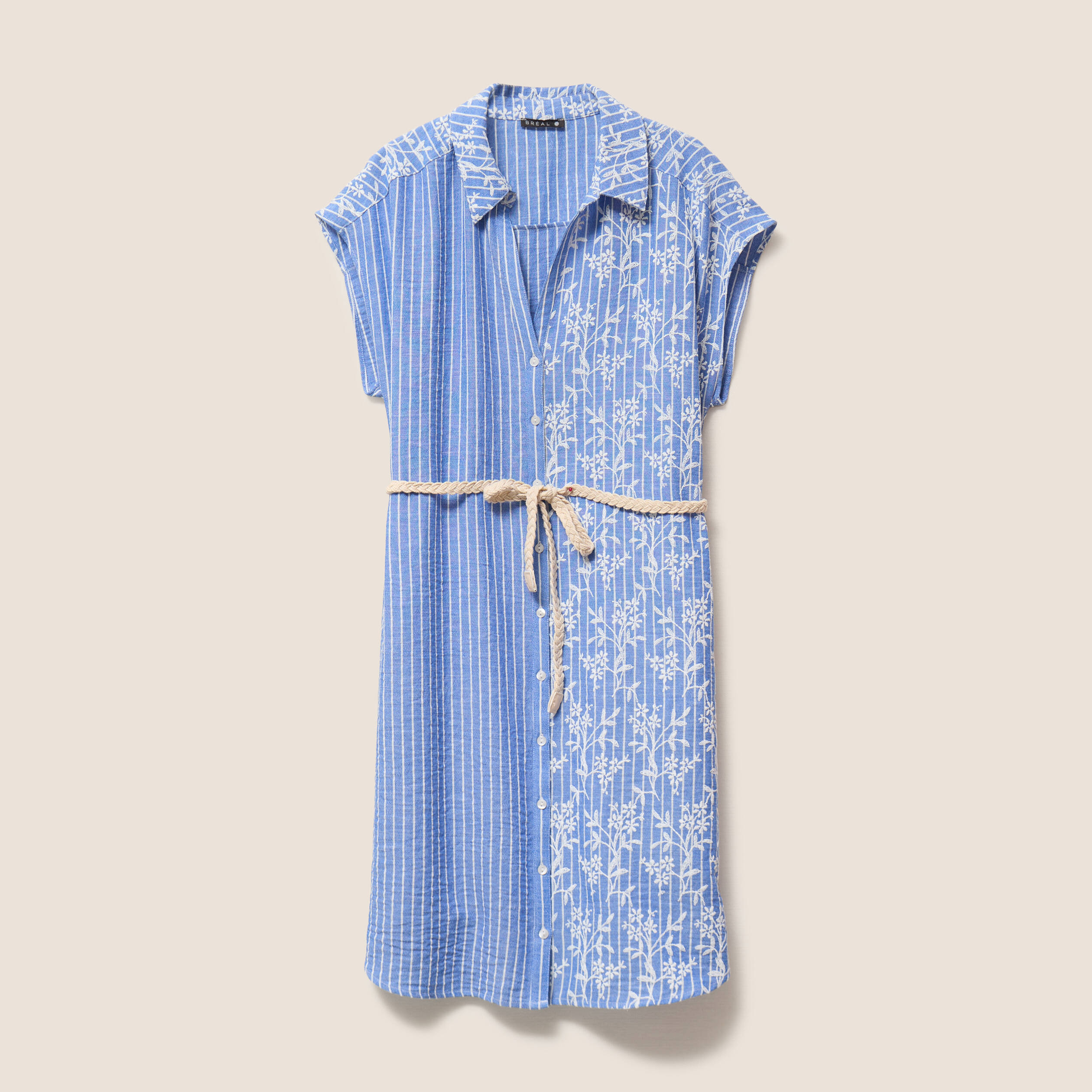 robe droite courte col chemise ceinture bleu clair femme Robe droite courte col chemise ceinture bleu clair femme