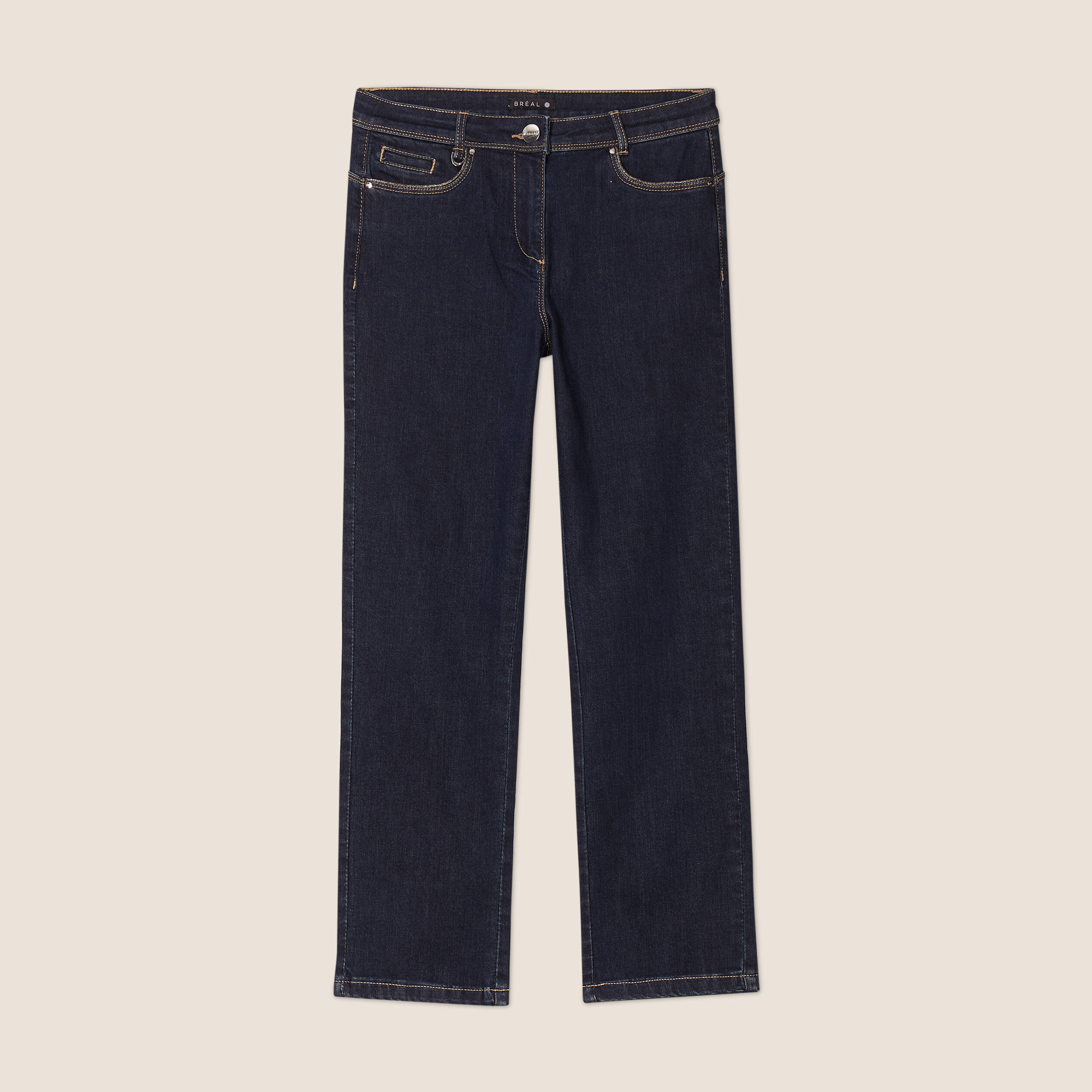 Jean coupe droite 7/8&egrave;me denim brut femme