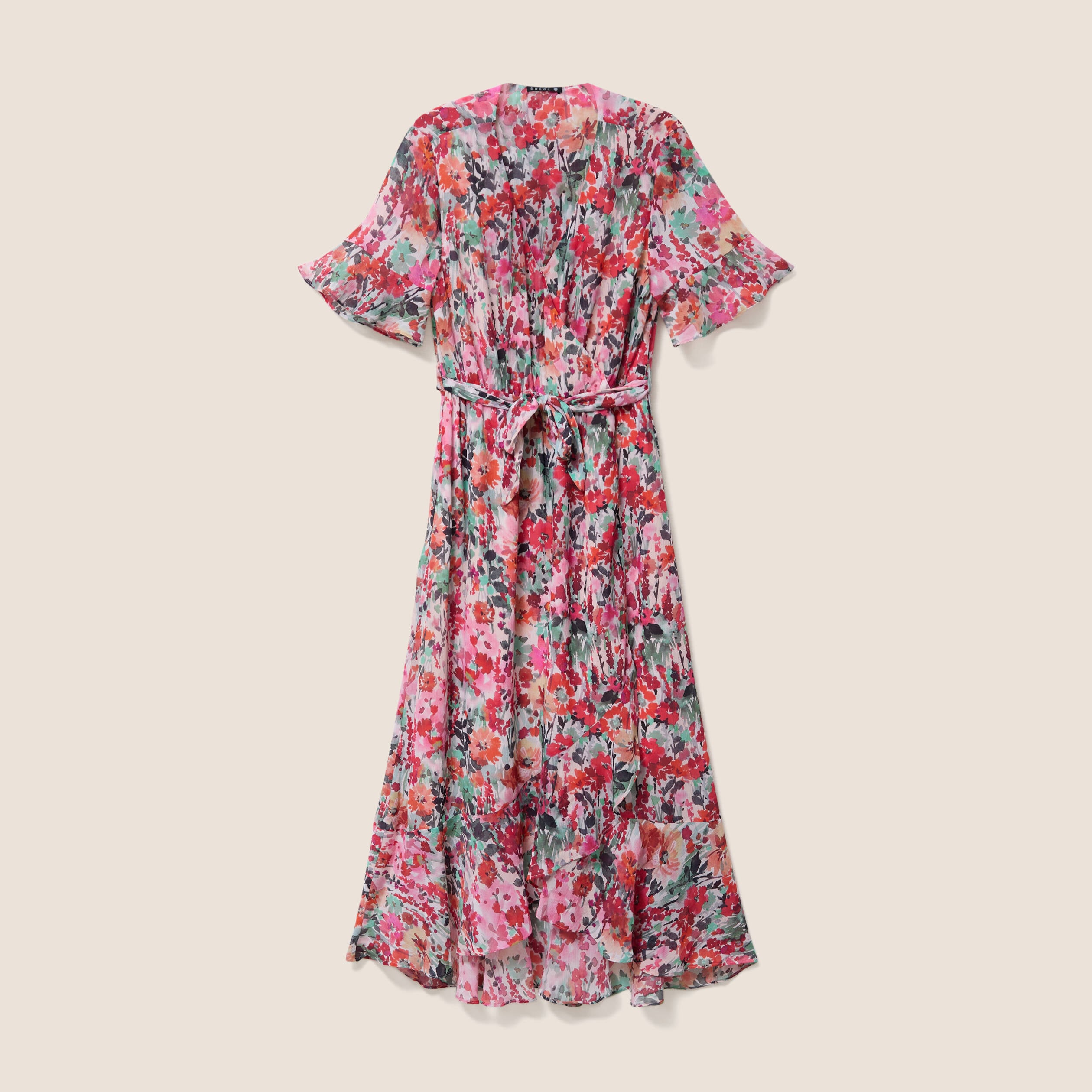 Robe longue portefeuille multicolore femme
