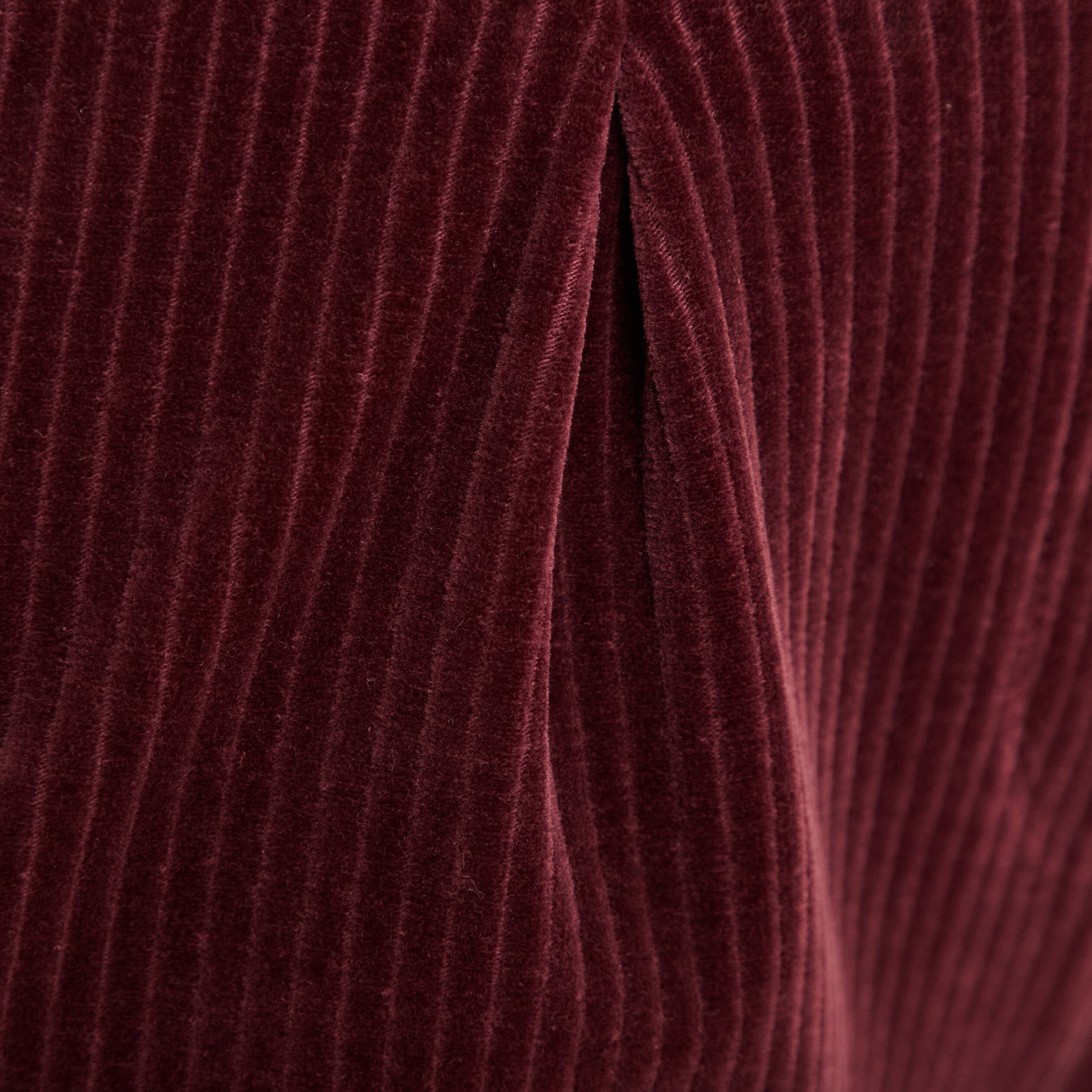 Pantalon large velours bordeaux femme