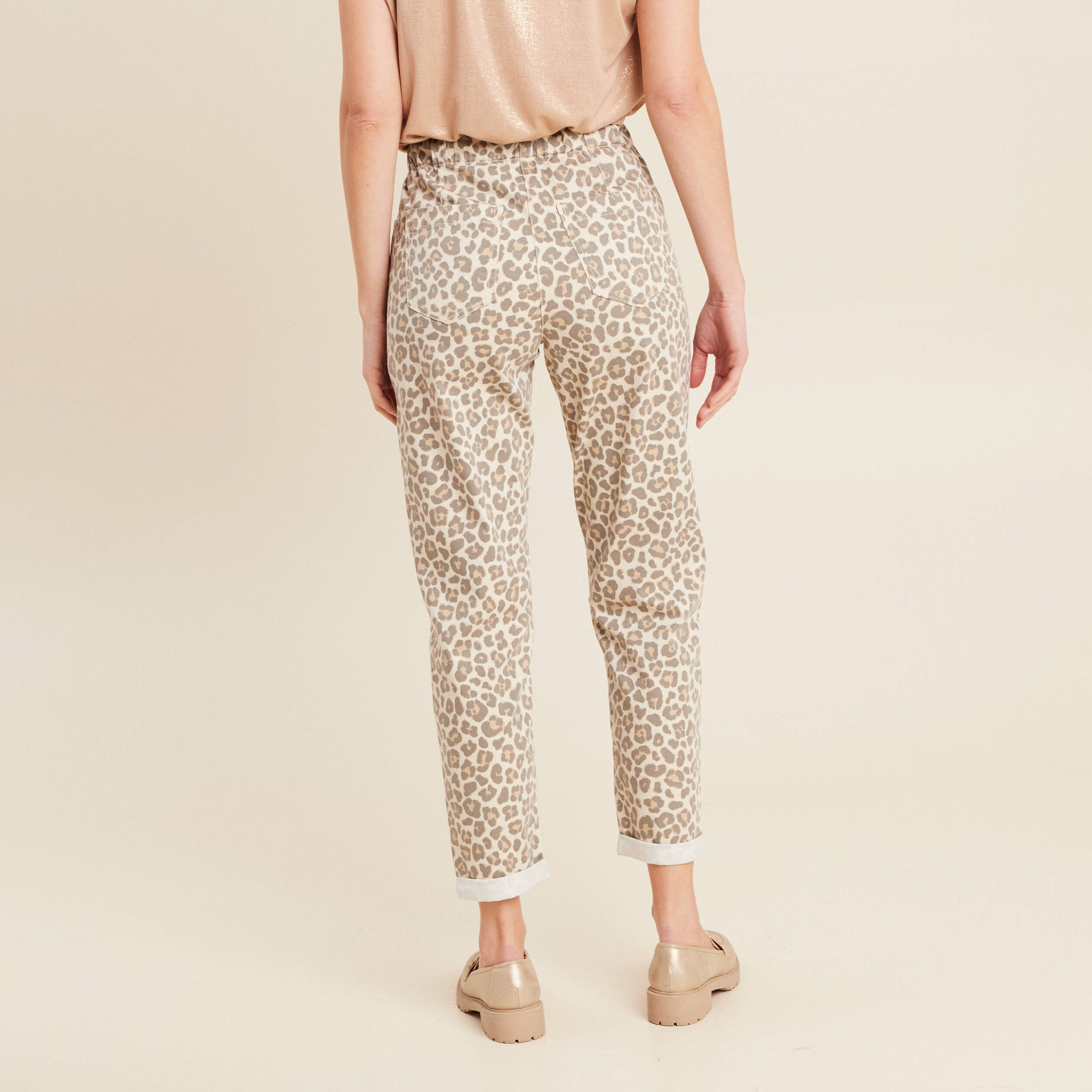 Pantalon coupe mom 7/8&egrave;me blanc femme