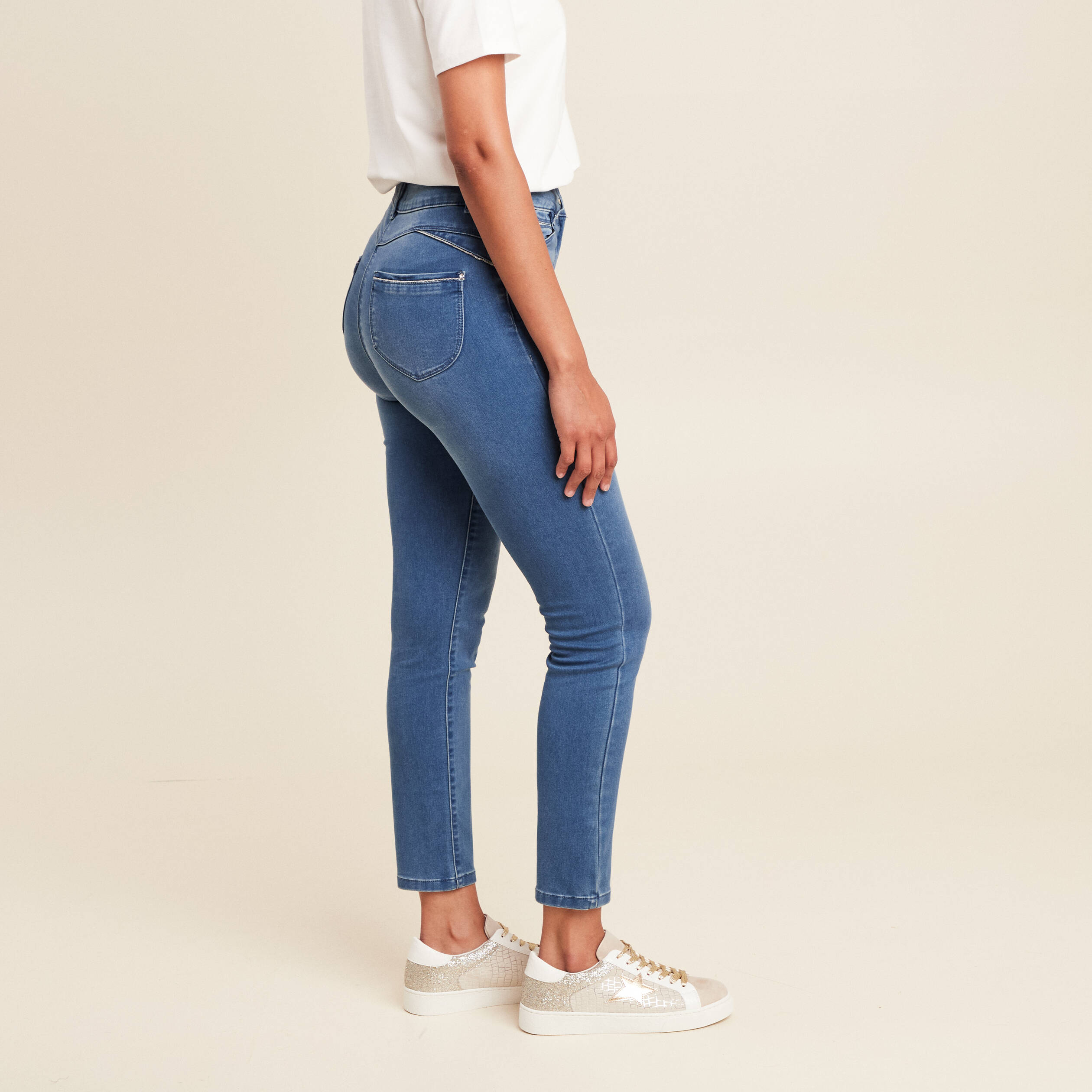 Jean MUGLER Slim Noir - Contraste Tulle Et Denim | Taille 38 Femme Neuf Avec Étiquettes