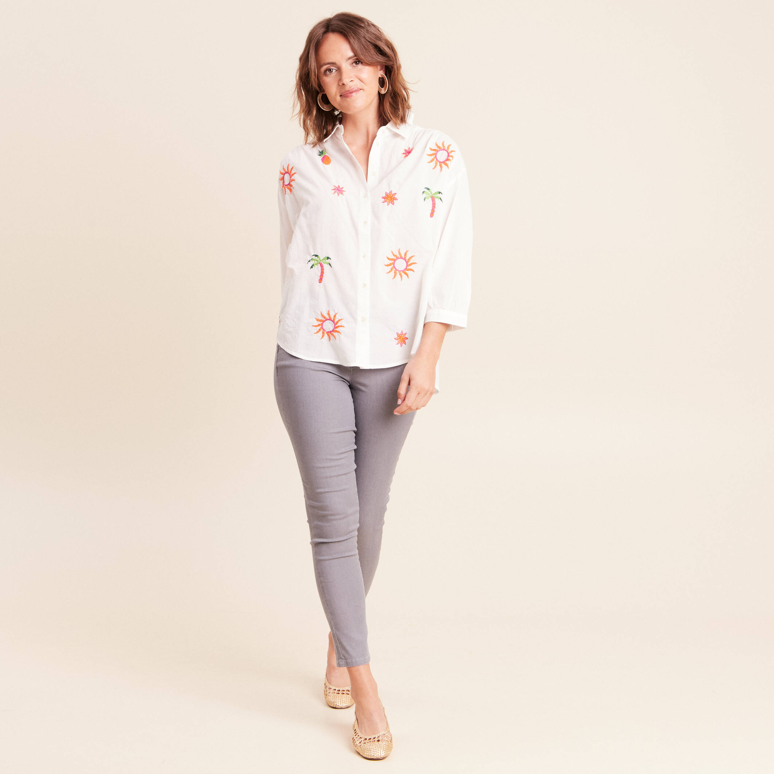 Jean magique Le L&eacute;ger coupe ajust&eacute;e denim gris femme