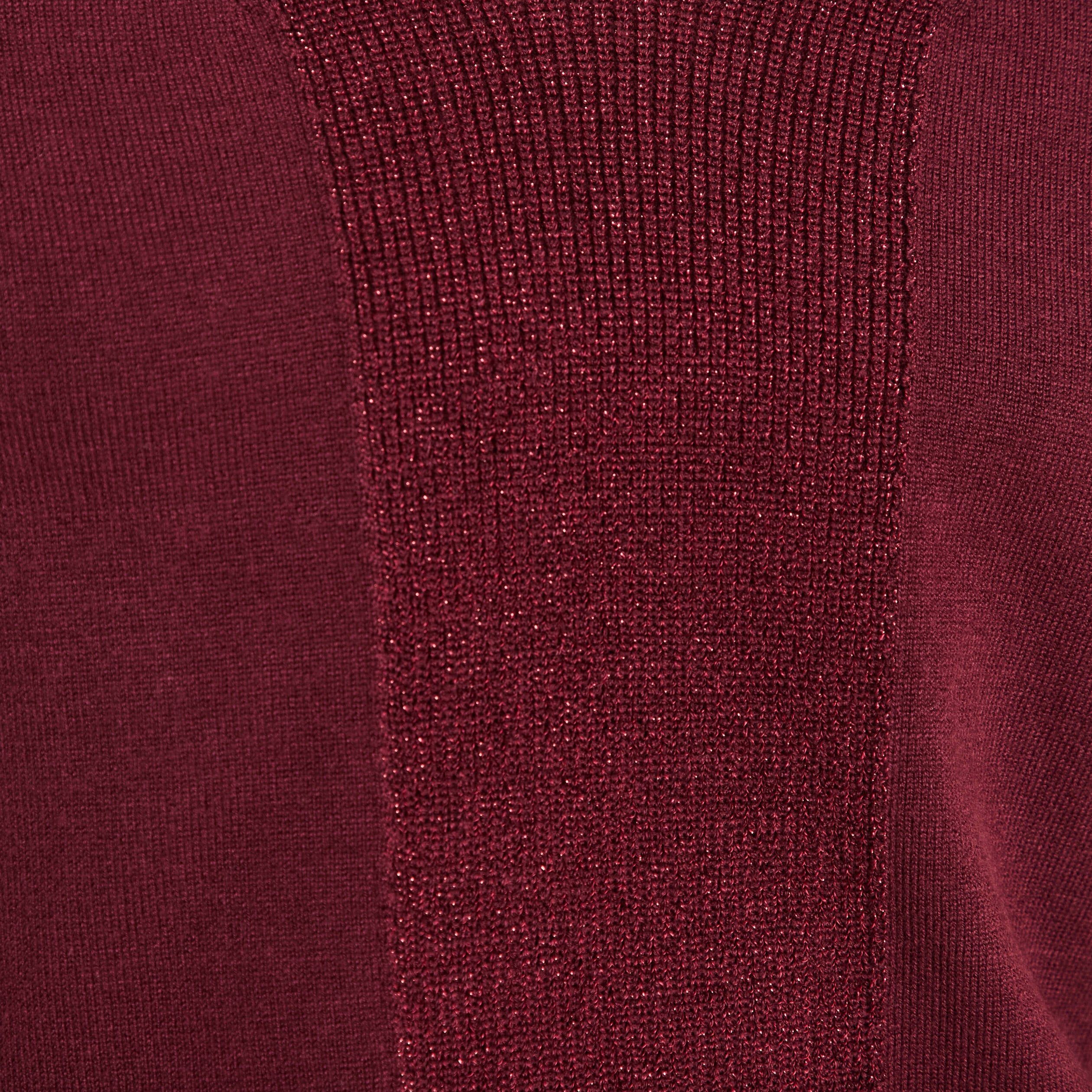 Pull manches longues bordeaux femme