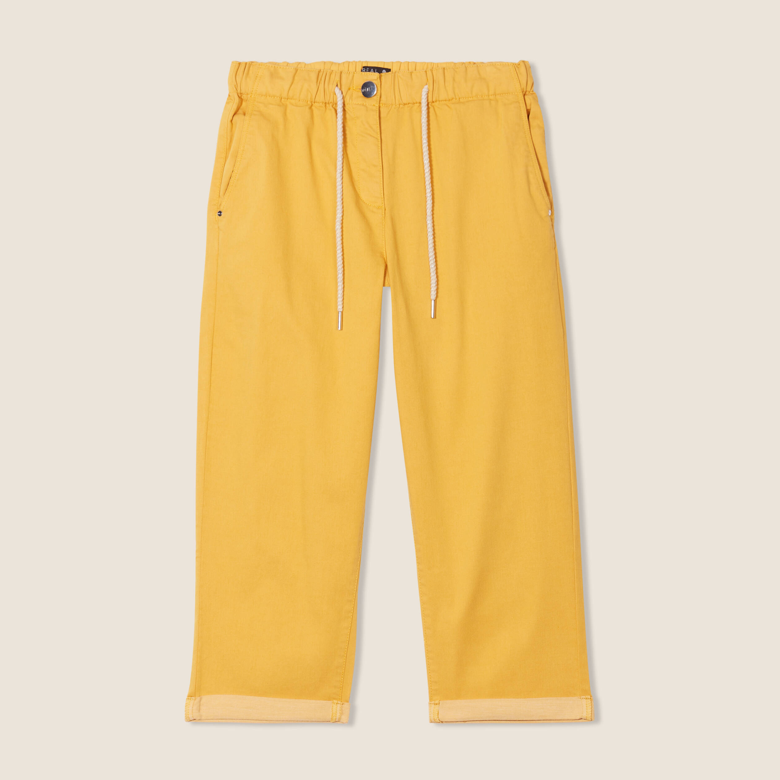 pantacourt large taille haute jaune moutarde femme Pantacourt large taille haute jaune moutarde femme