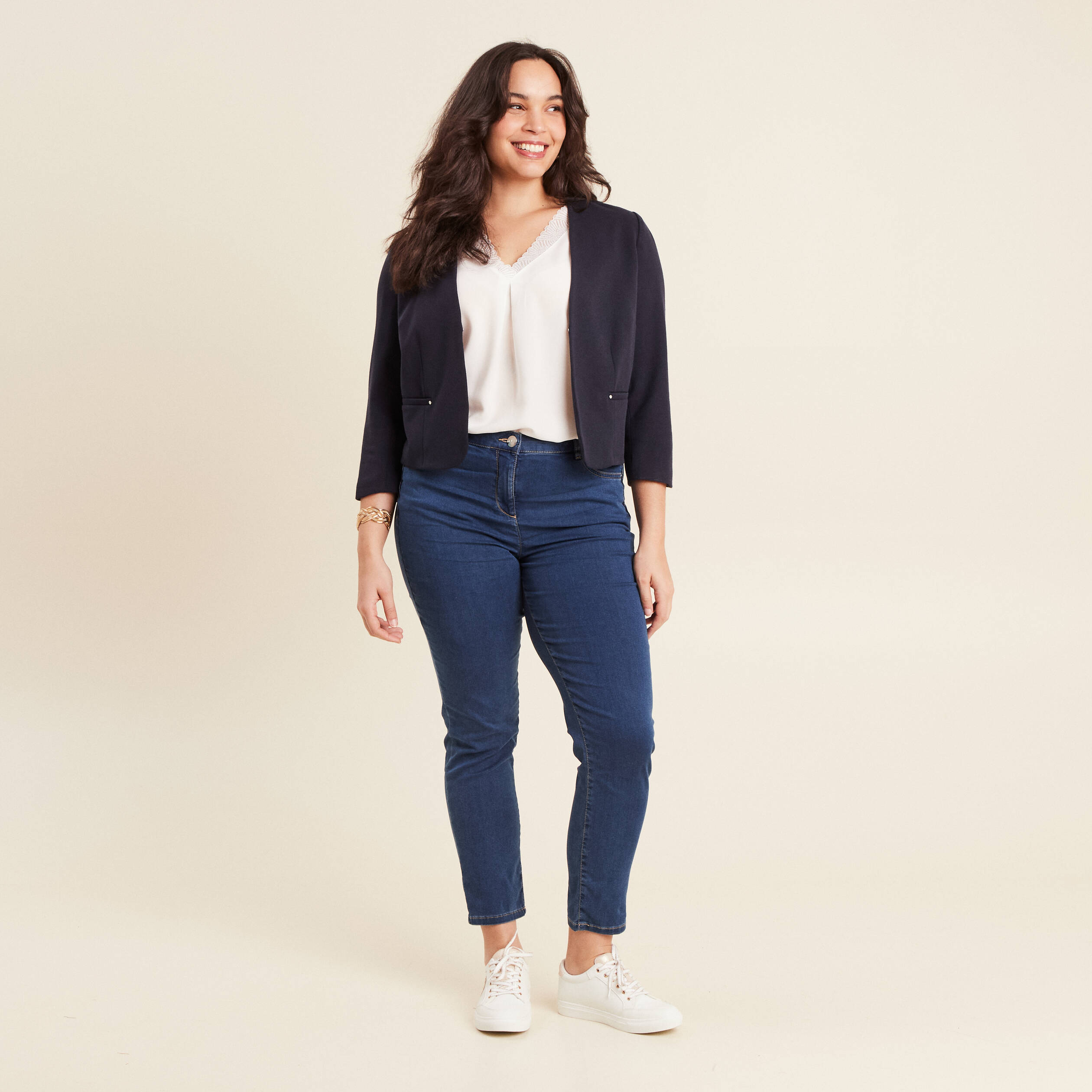 veste cintree bleu fonce femme Veste cintrée bleu foncé femme