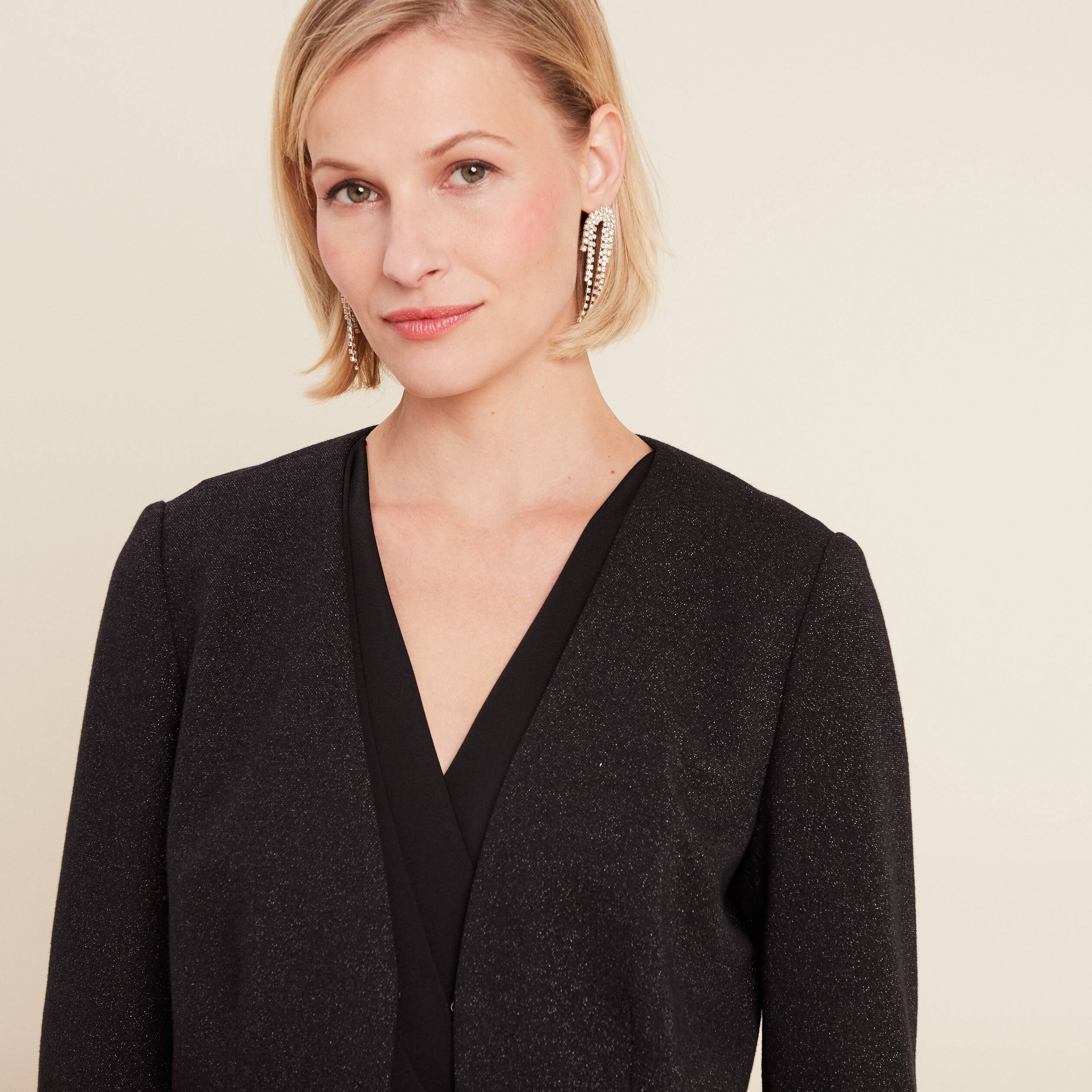 bolero cintre fils metallises noir femme Boléro cintré fils métallisés noir femme