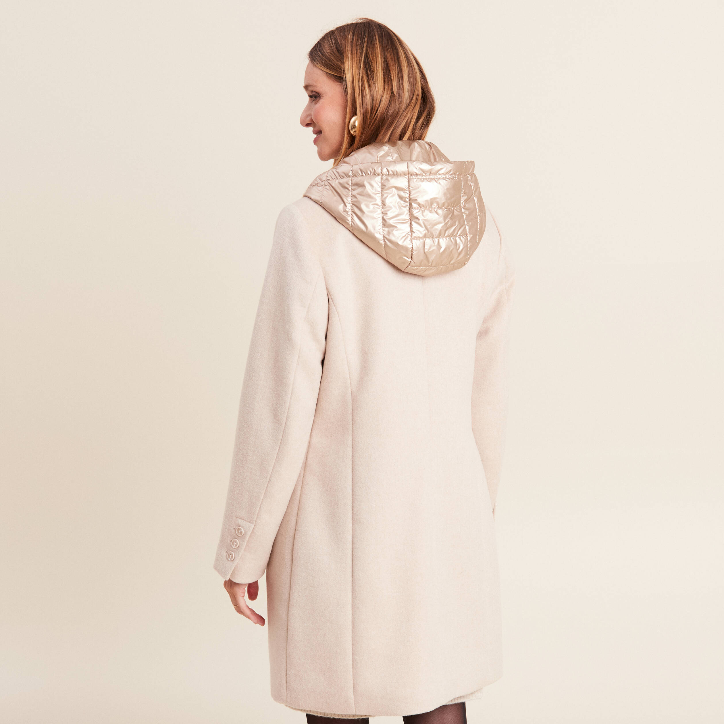Manteau Beige Breal Manteau Femme Veste Boutonnée Beige Femme