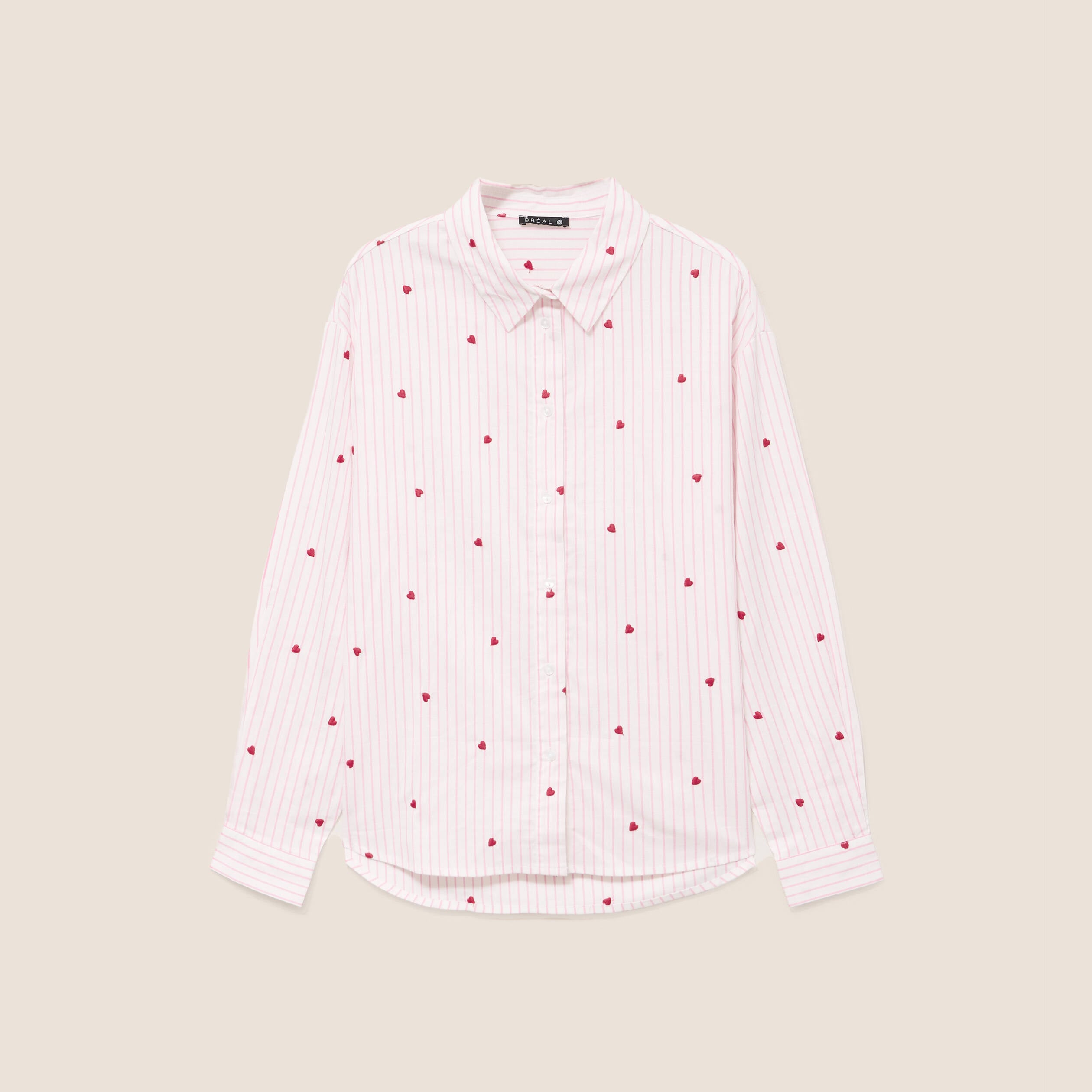 Chemise manches longues fluide rouge femme
