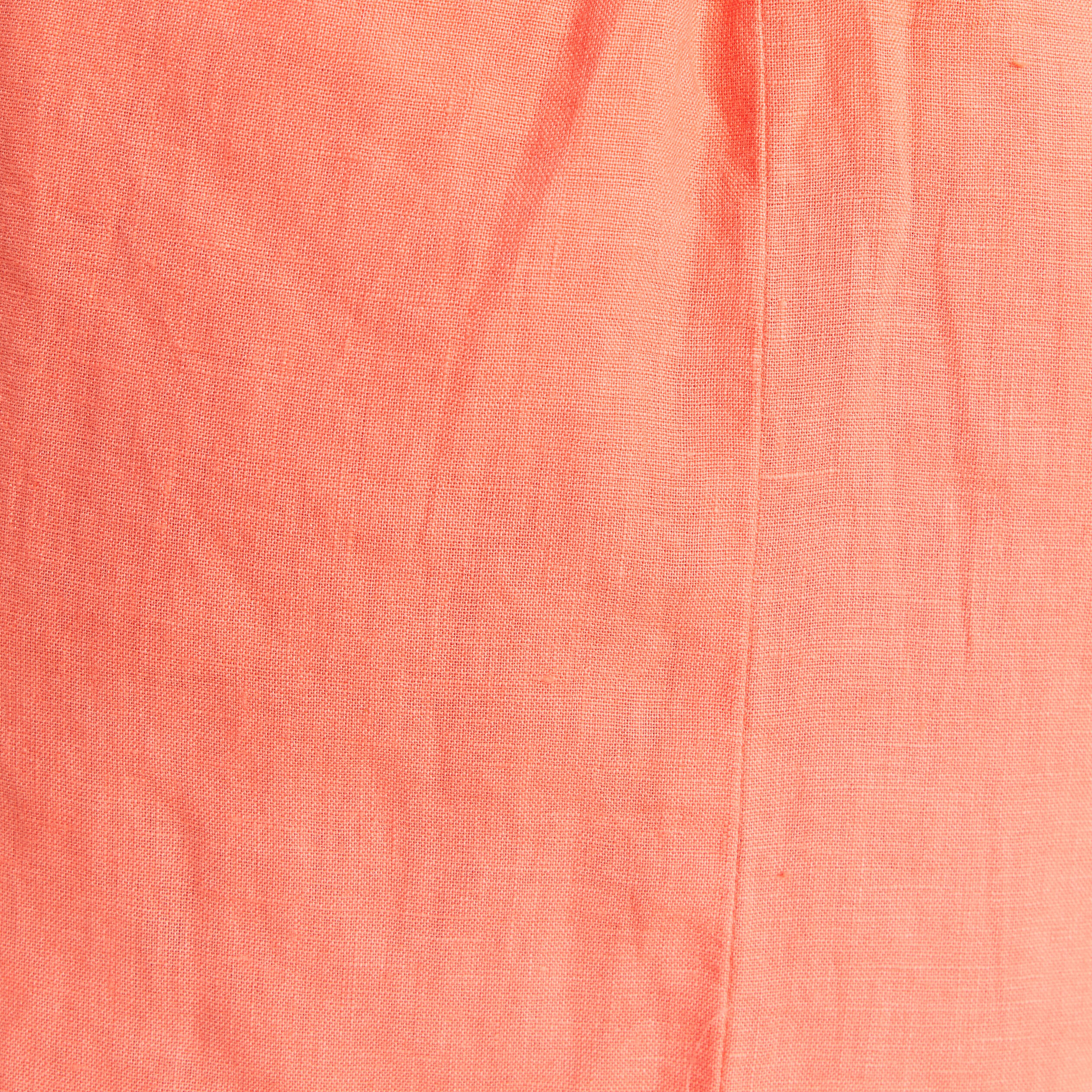 Jupe standard aspect lin orange fluo femme