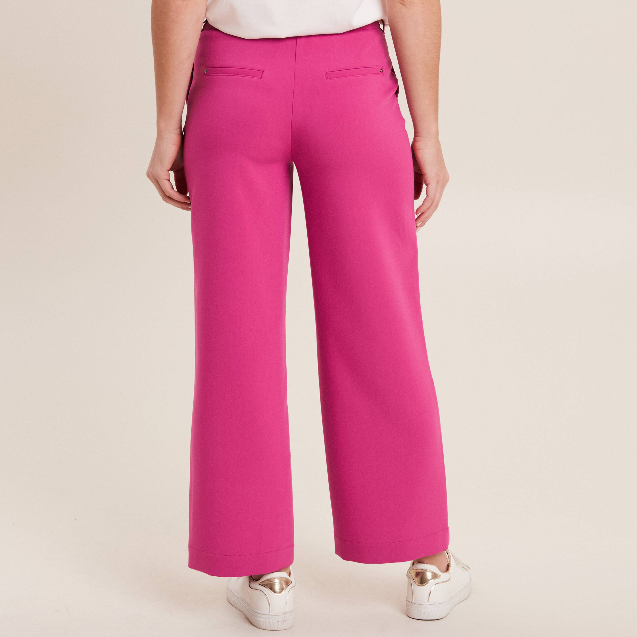pantalon chino large rose fushia femme Pantalon chino large rose fushia femme