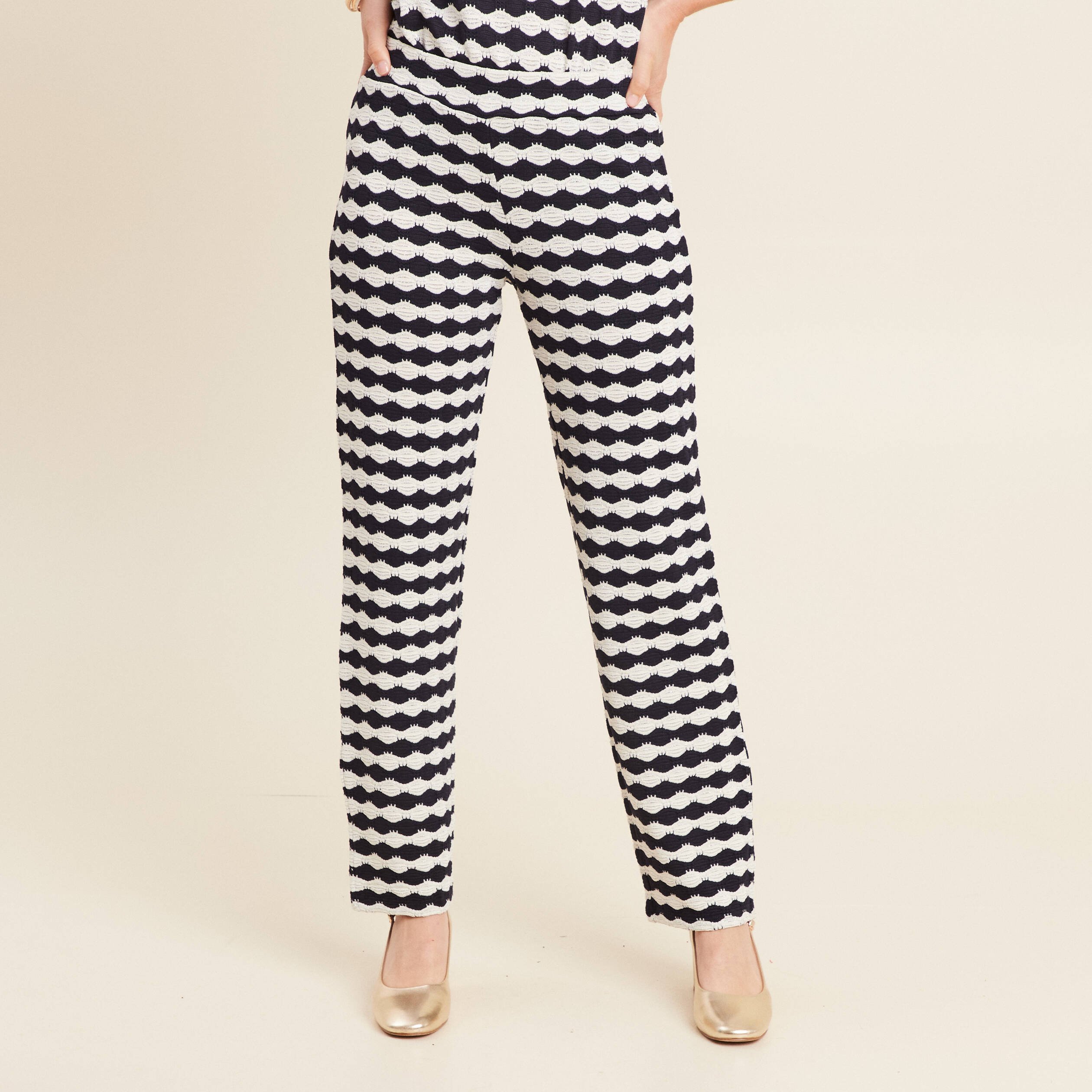 pantalon large taille haute bleu marine femme Pantalon large taille haute bleu marine femme