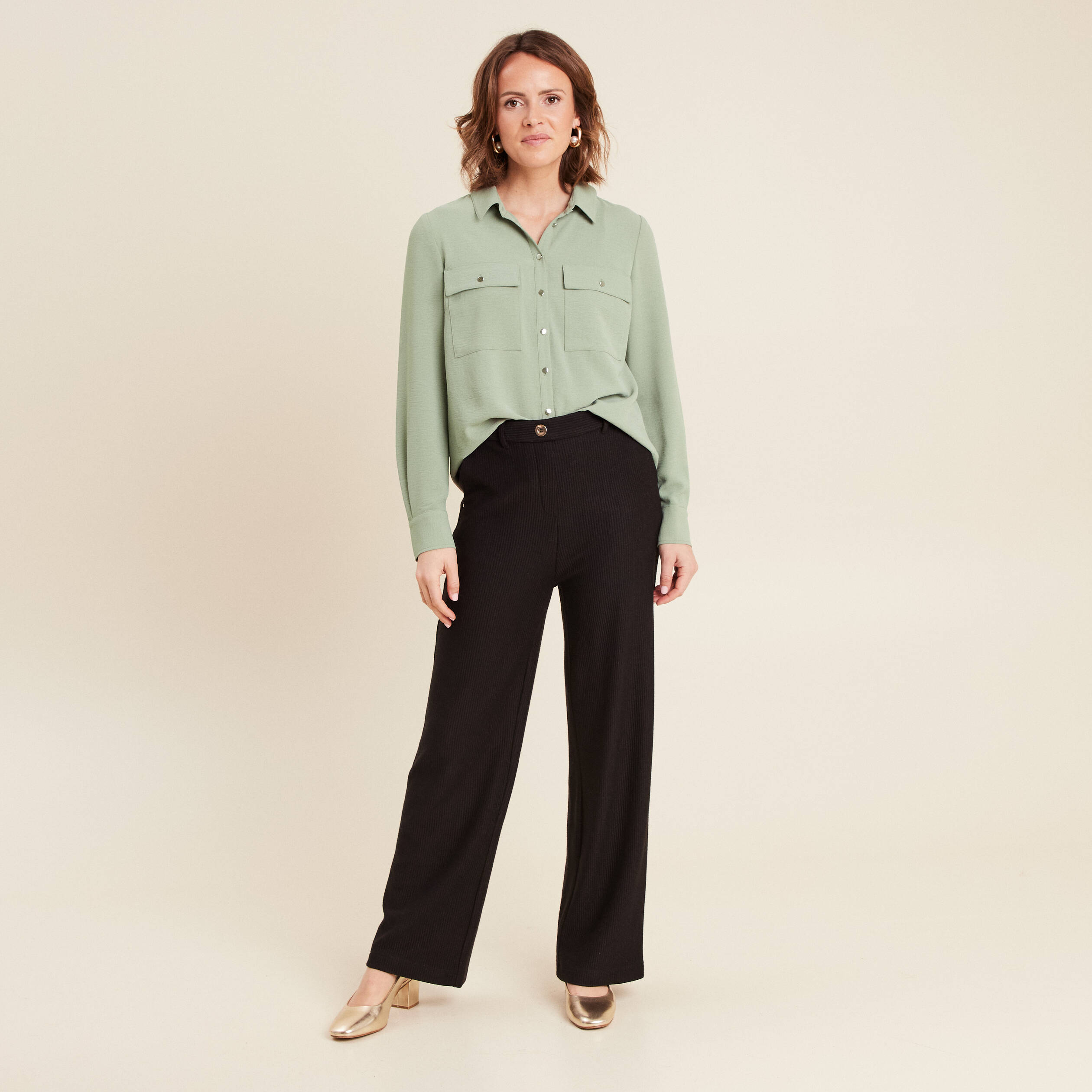 chemise manches longues vert clair femme Chemise manches longues vert clair femme