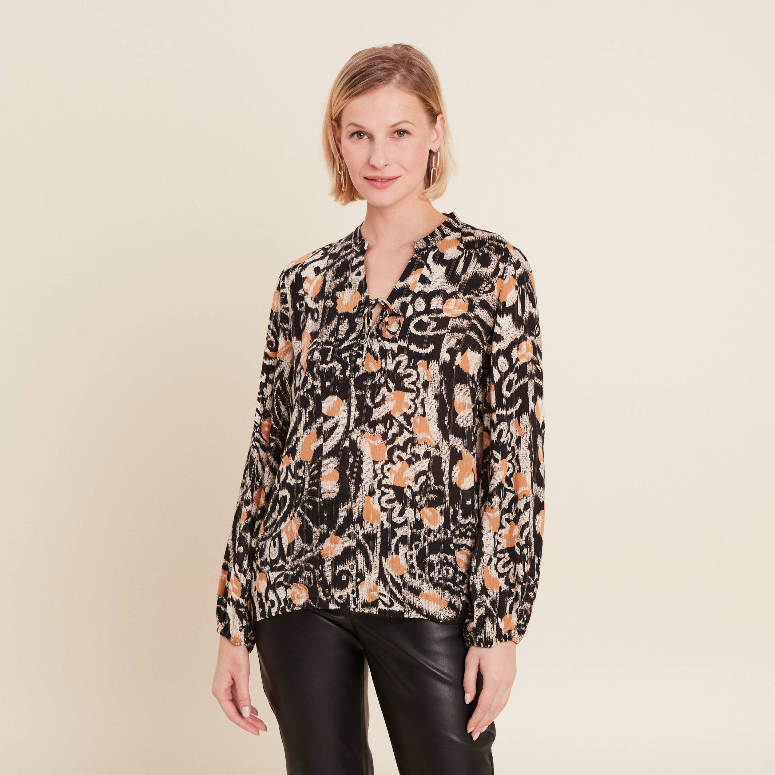 blouse manches longues marron clair femme Blouse manches longues marron clair femme