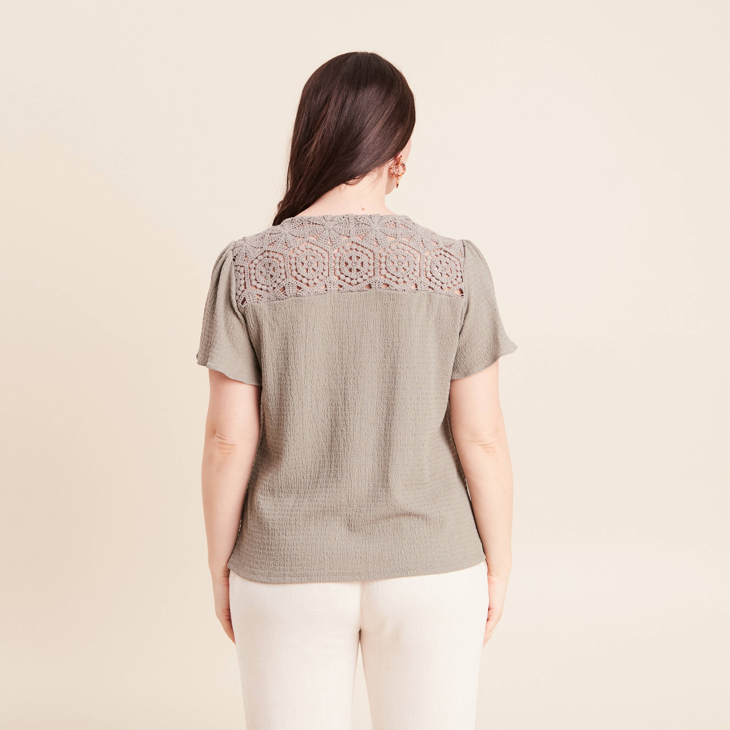 T-shirt manches courtes vert clair femme
