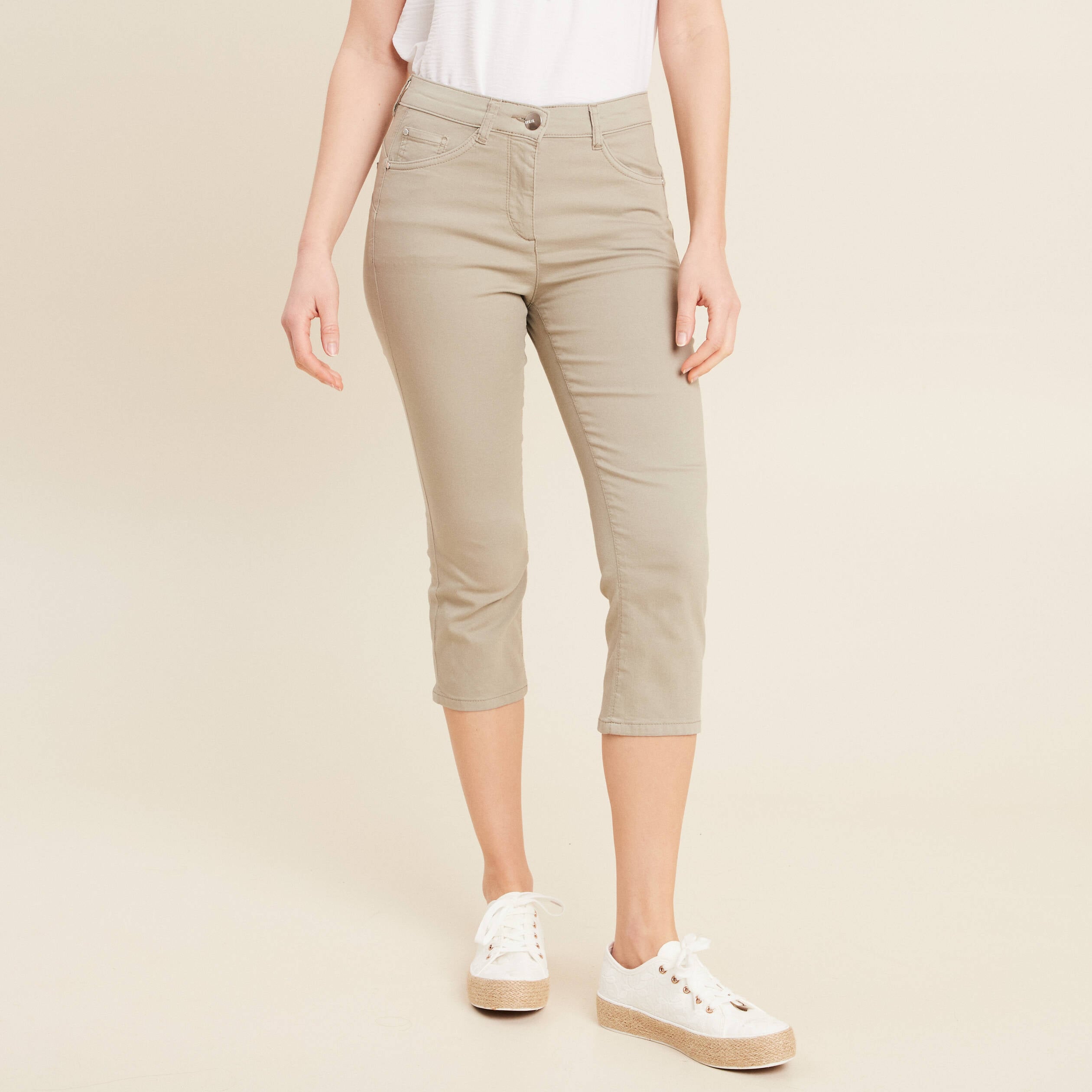 Pantacourt magique Le L&eacute;ger coupe droite vert clair femme