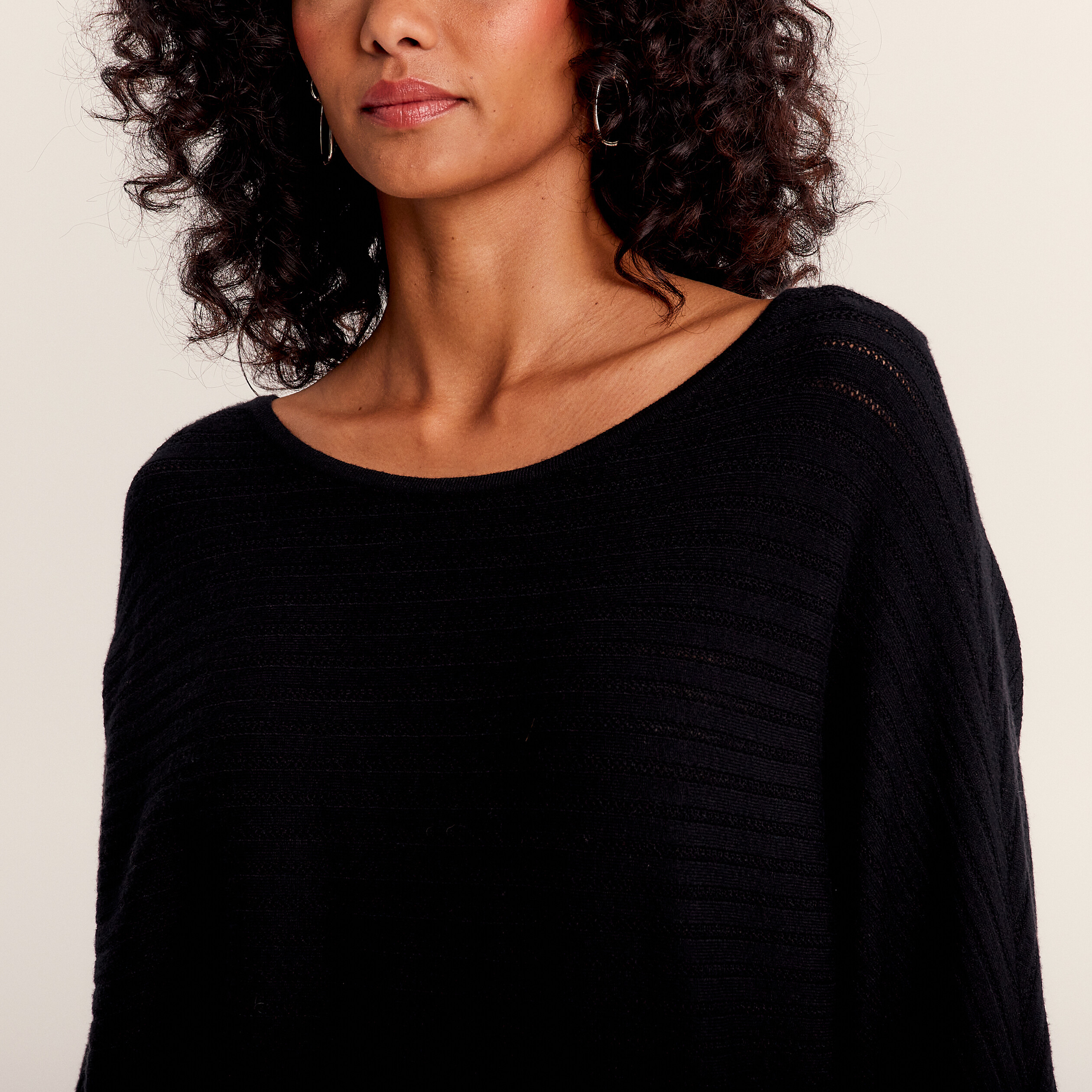 Pull manches longues noir femme