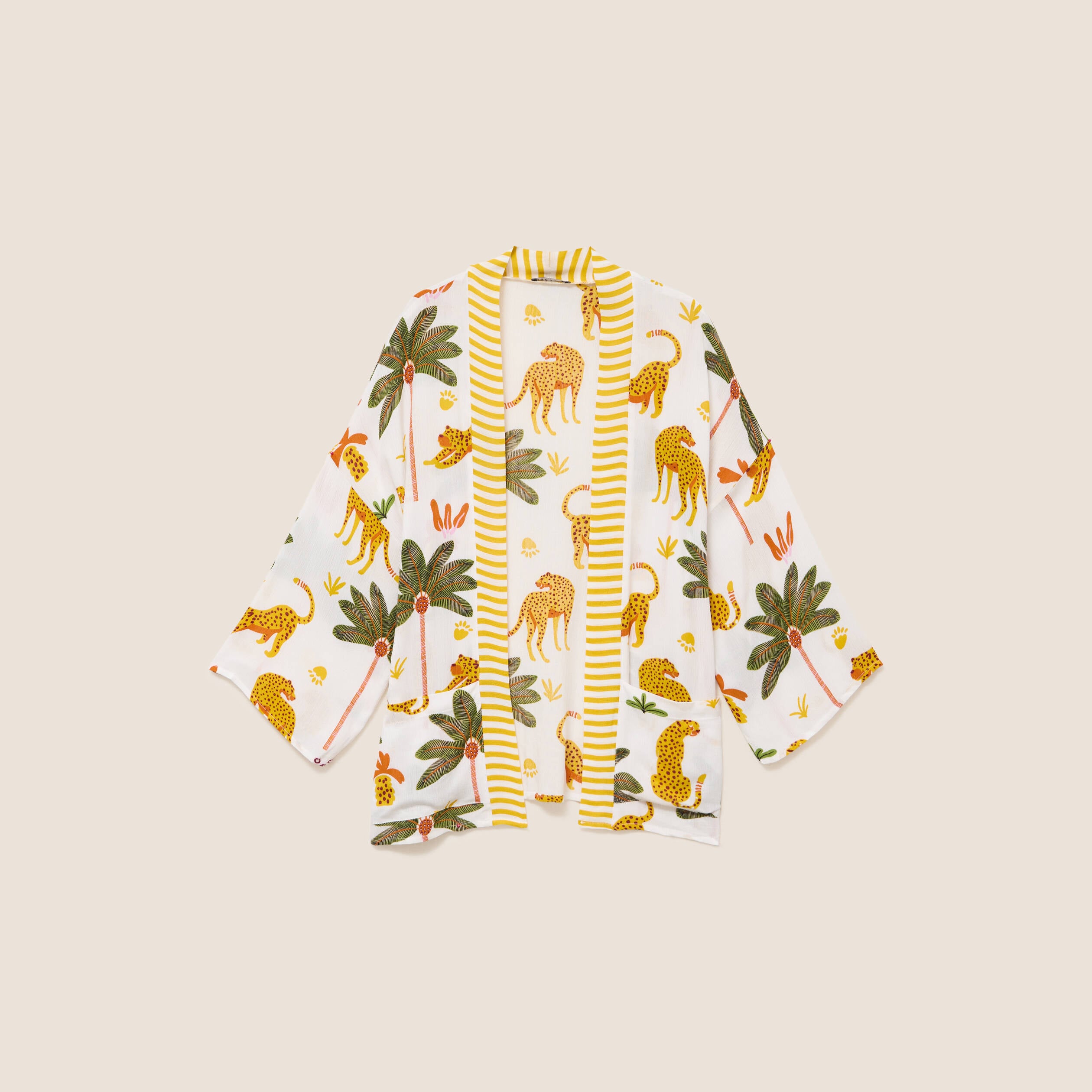 Kimono avec poches multicolore femme