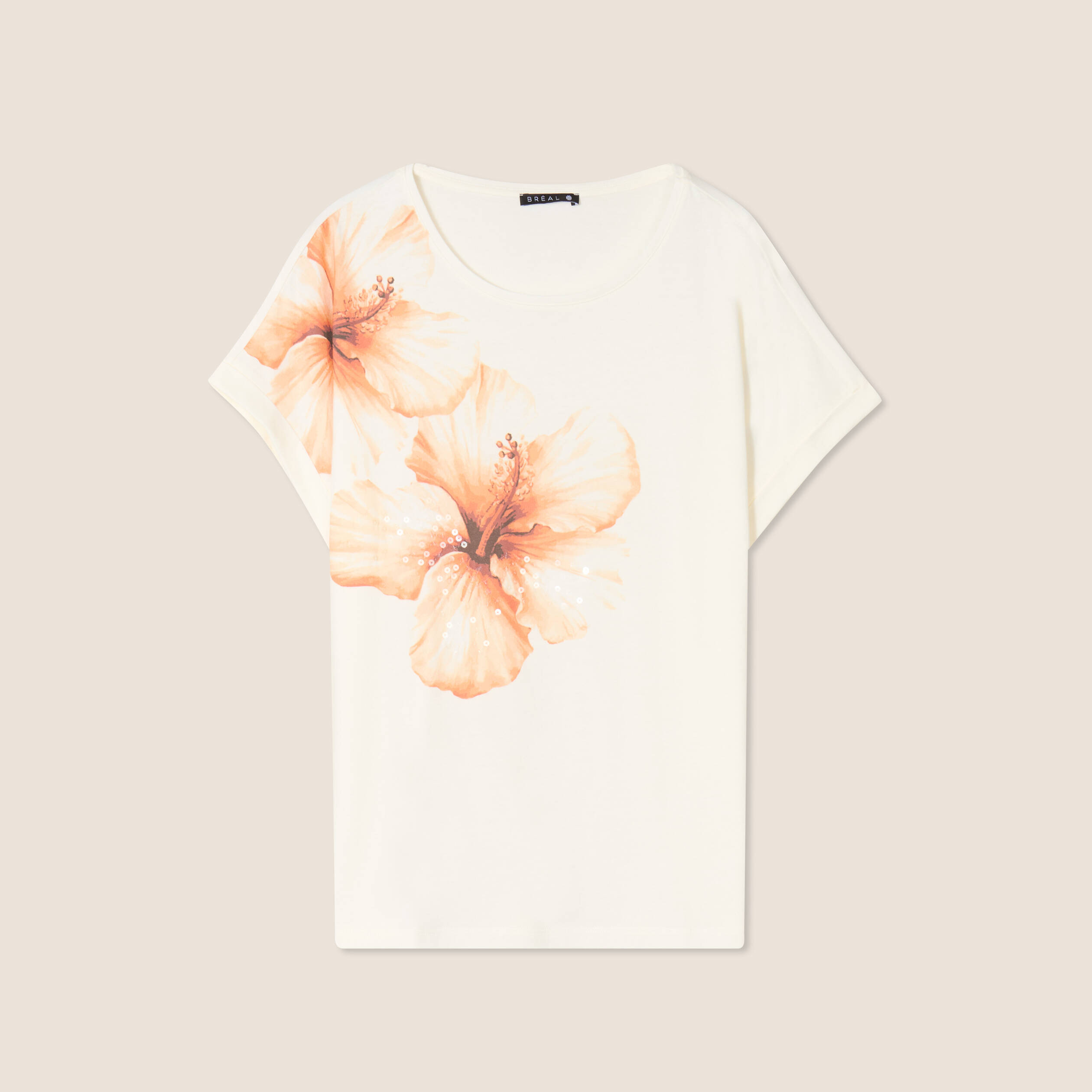 t shirt manches courtes ecru femme T-shirt manches courtes ecru femme