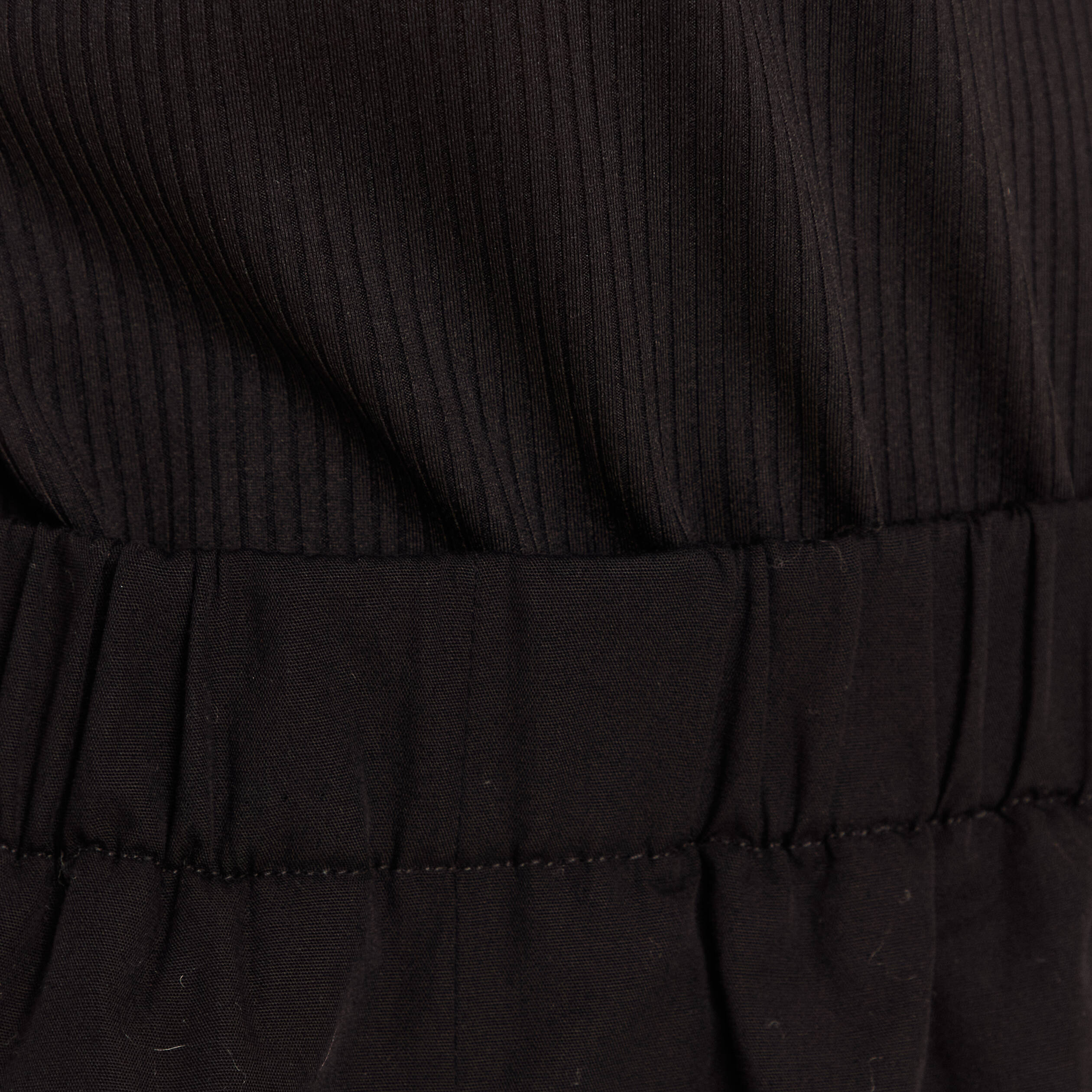 robe longue evasee bi matiere noir femme Robe longue évasée bi-matière noir femme
