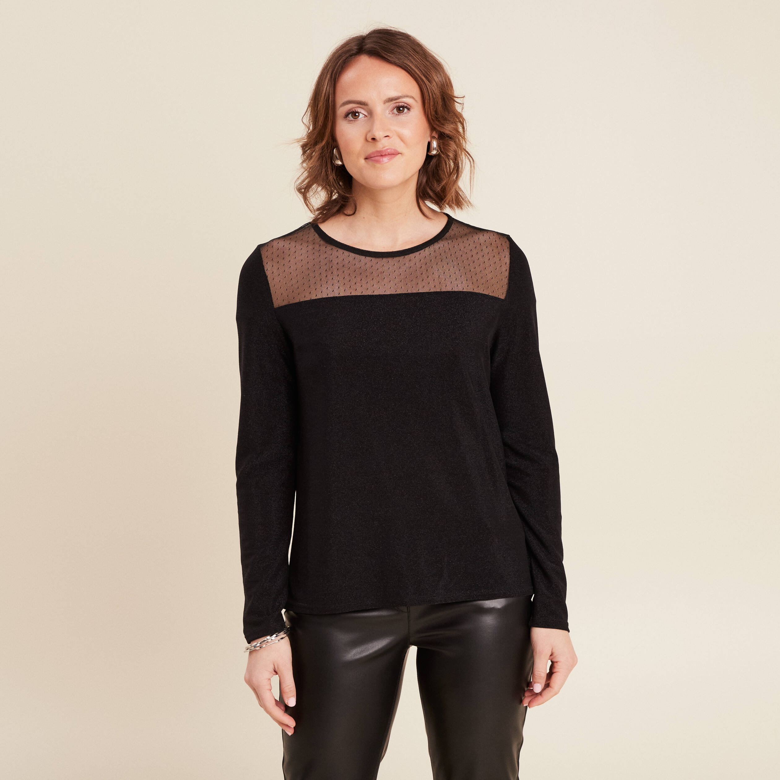 T-shirt manches longues noir femme