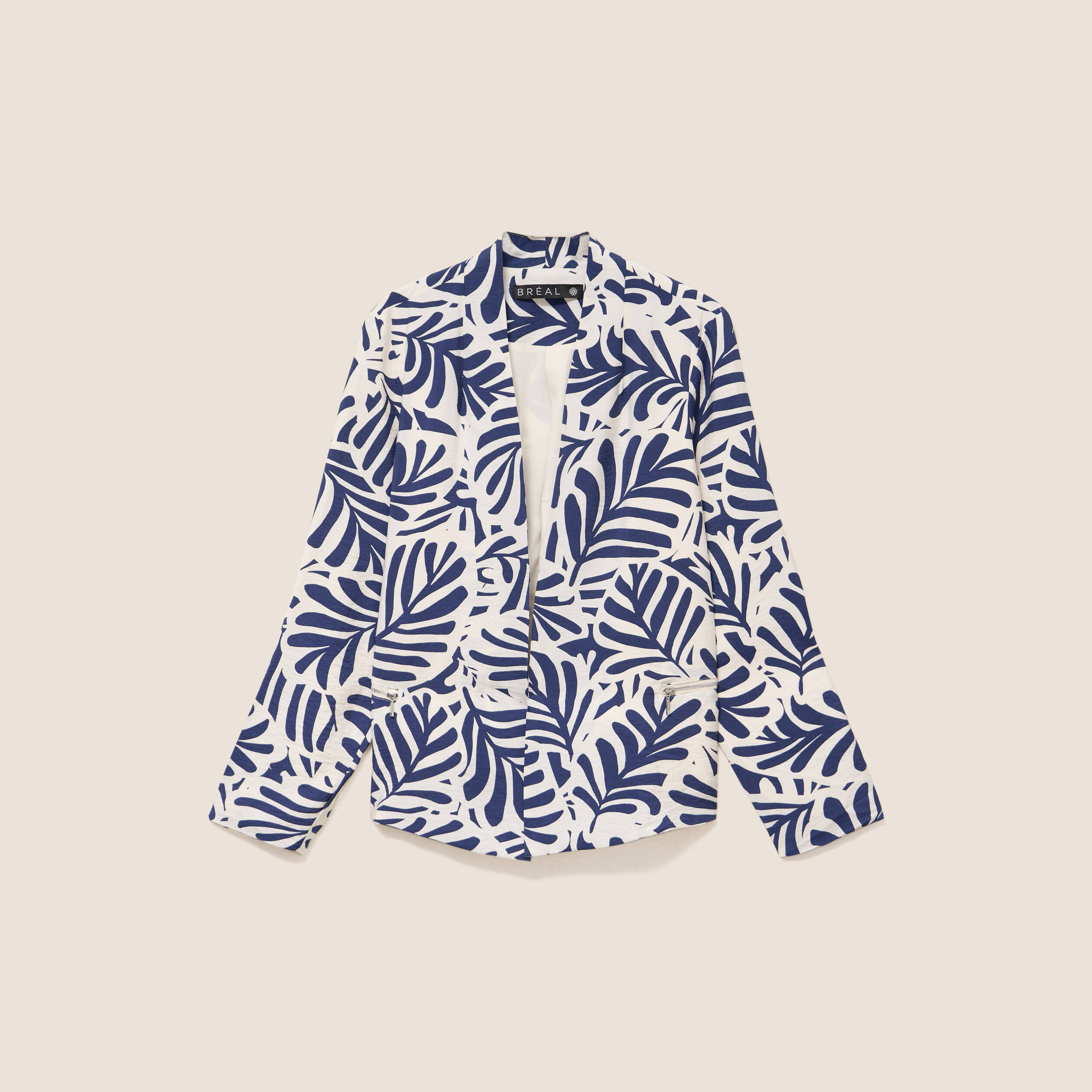 Veste manches longues doubl&eacute;e blanc femme