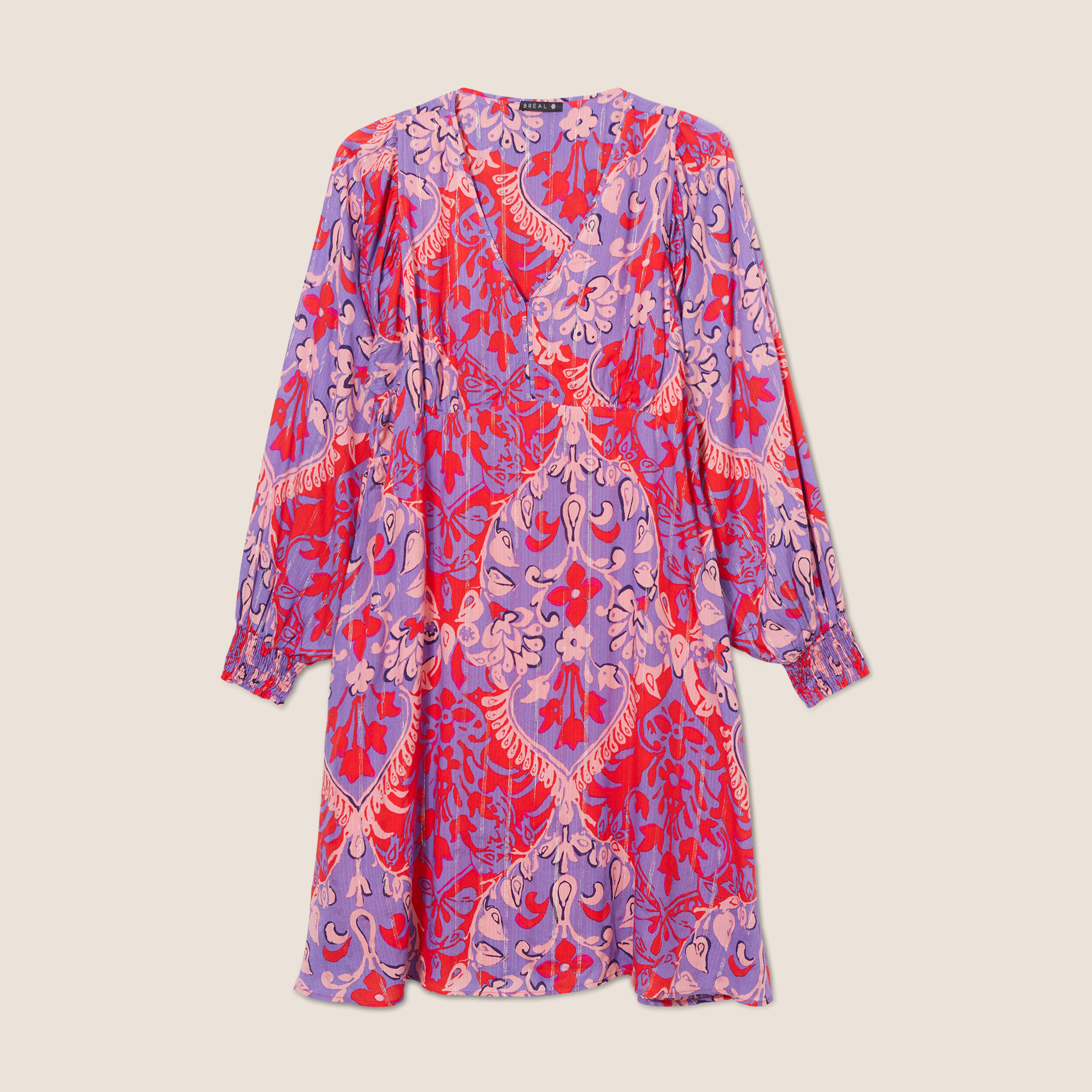 robe evasee manches 34 rouge femme Robe évasée manches 3/4 rouge femme