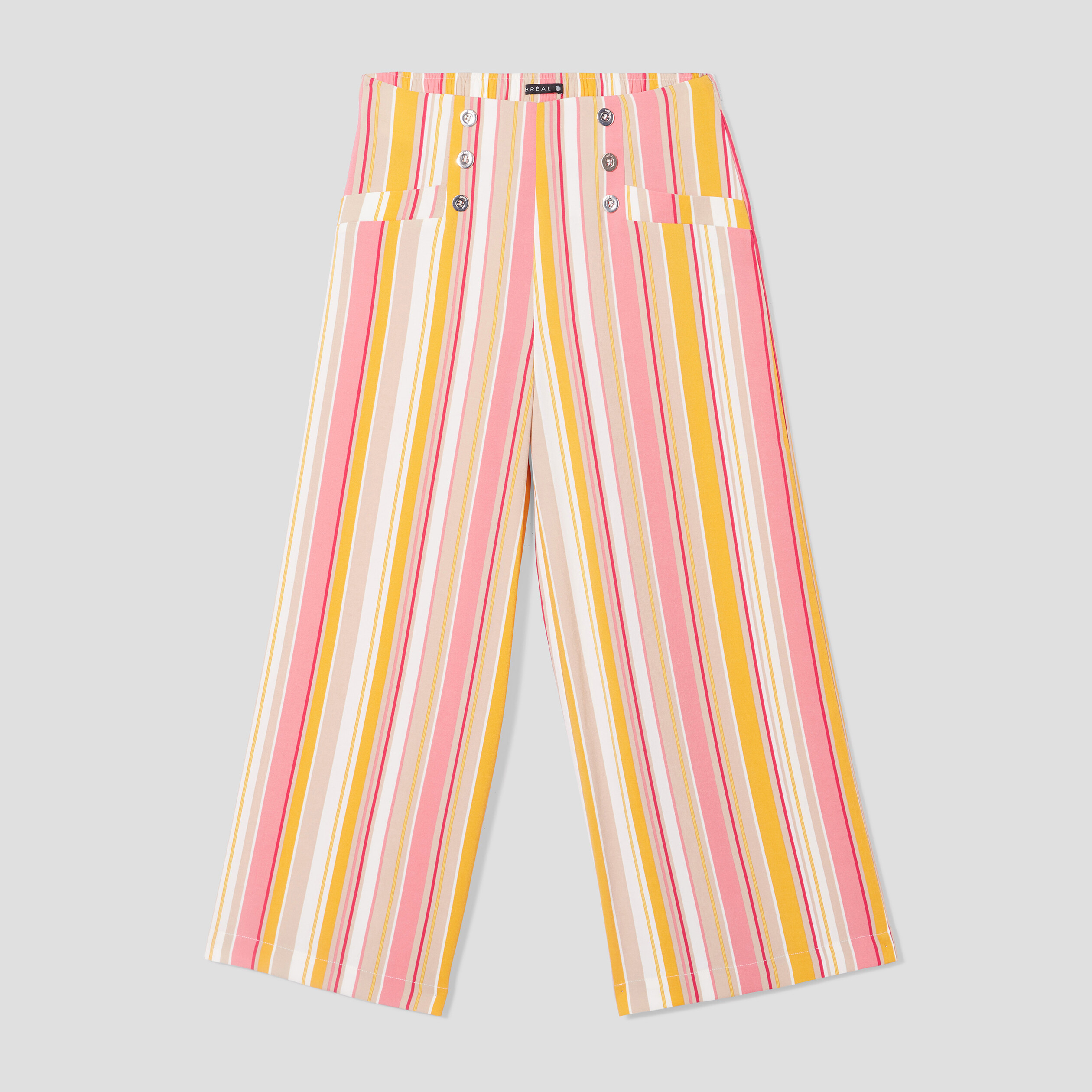 pantalon flou avec boutons multicolore femme Pantalon flou avec boutons multicolore femme
