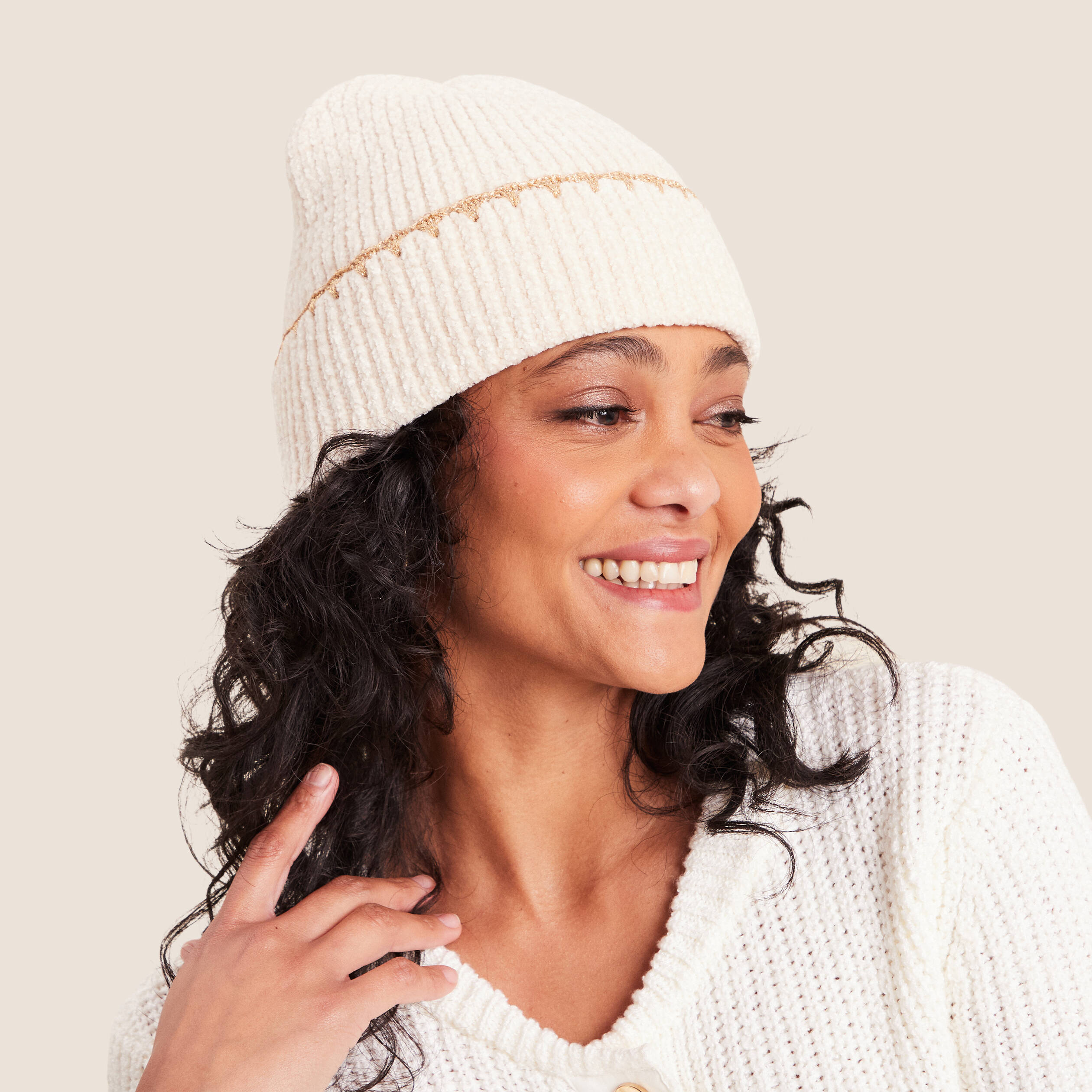 Bonnet ecru femme