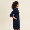 Robe droite velours bleu marine femme
