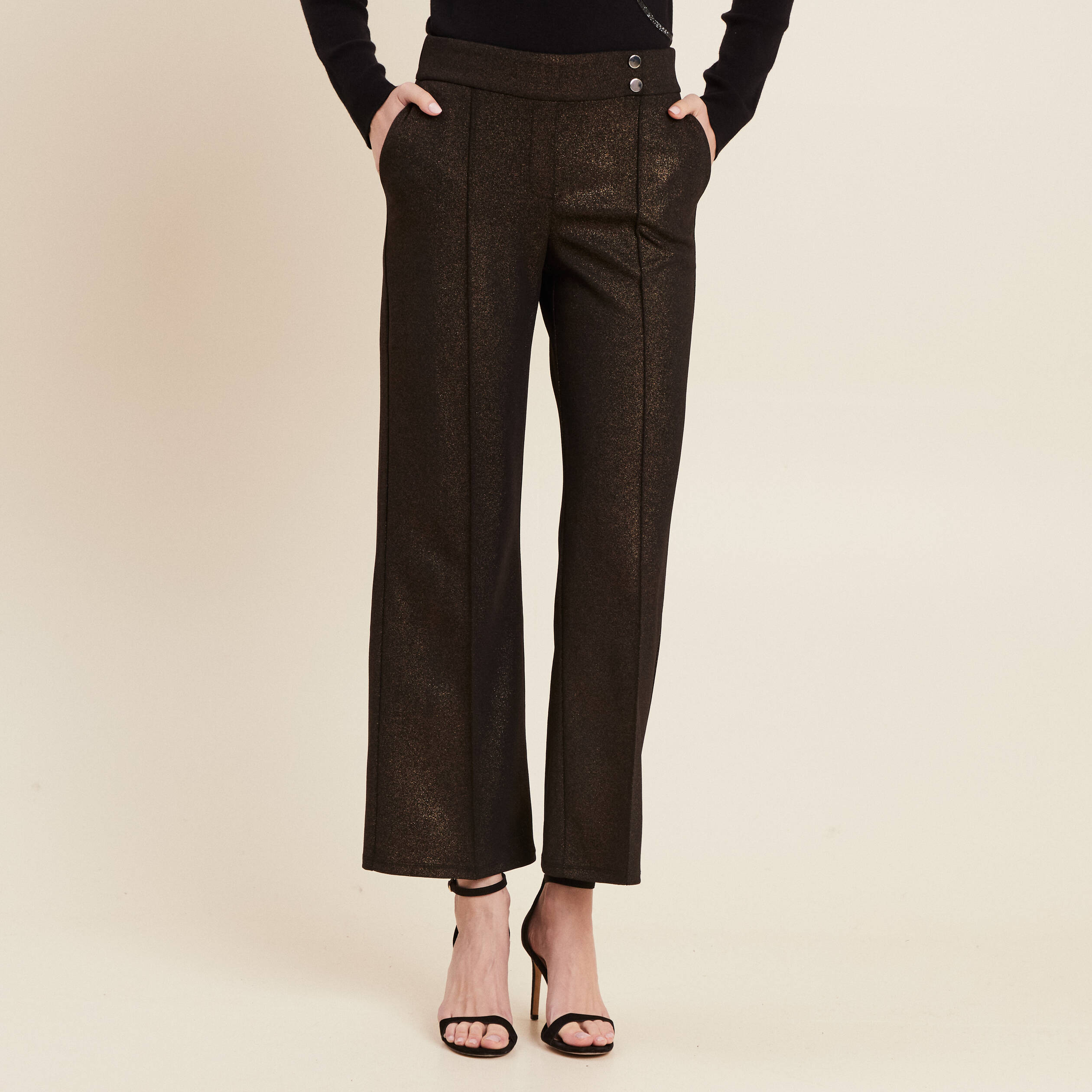 pantalon large paillettes noir femme Pantalon large paillettes noir femme
