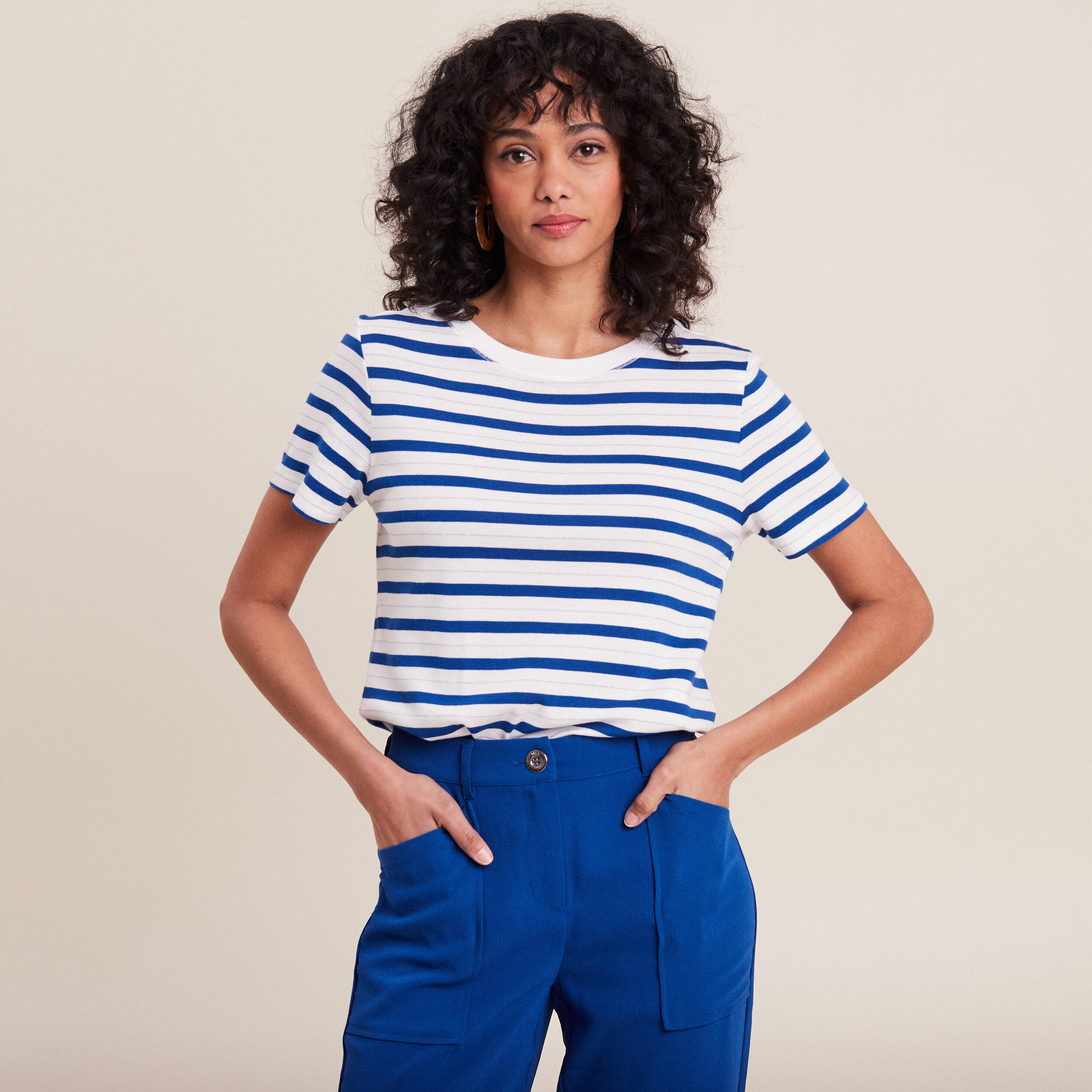 t shirt manches courtes bleu femme T-shirt manches courtes bleu femme