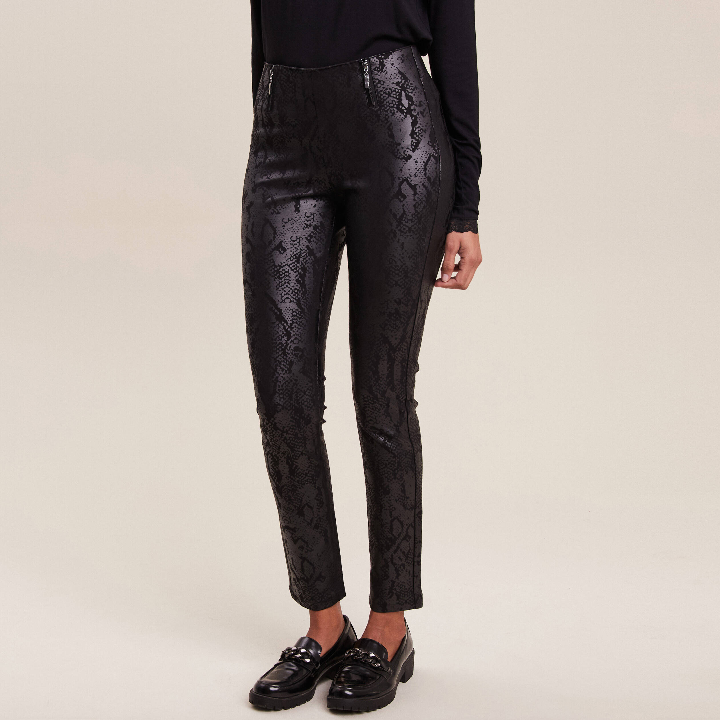 Pantalon tregging 7/8ème noir femme