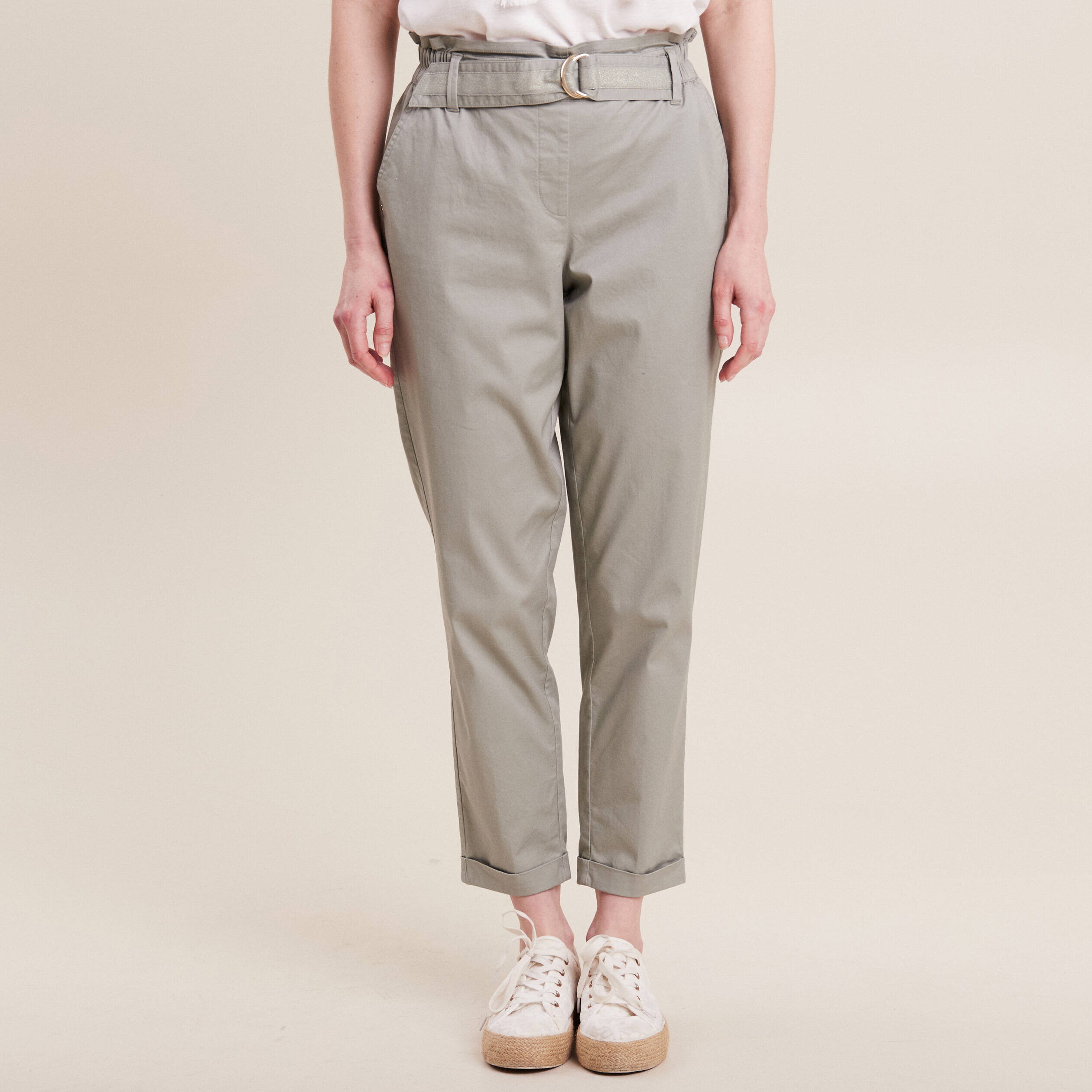 pantalon chino 78eme vert clair femme Pantalon chino 7/8ème vert clair femme