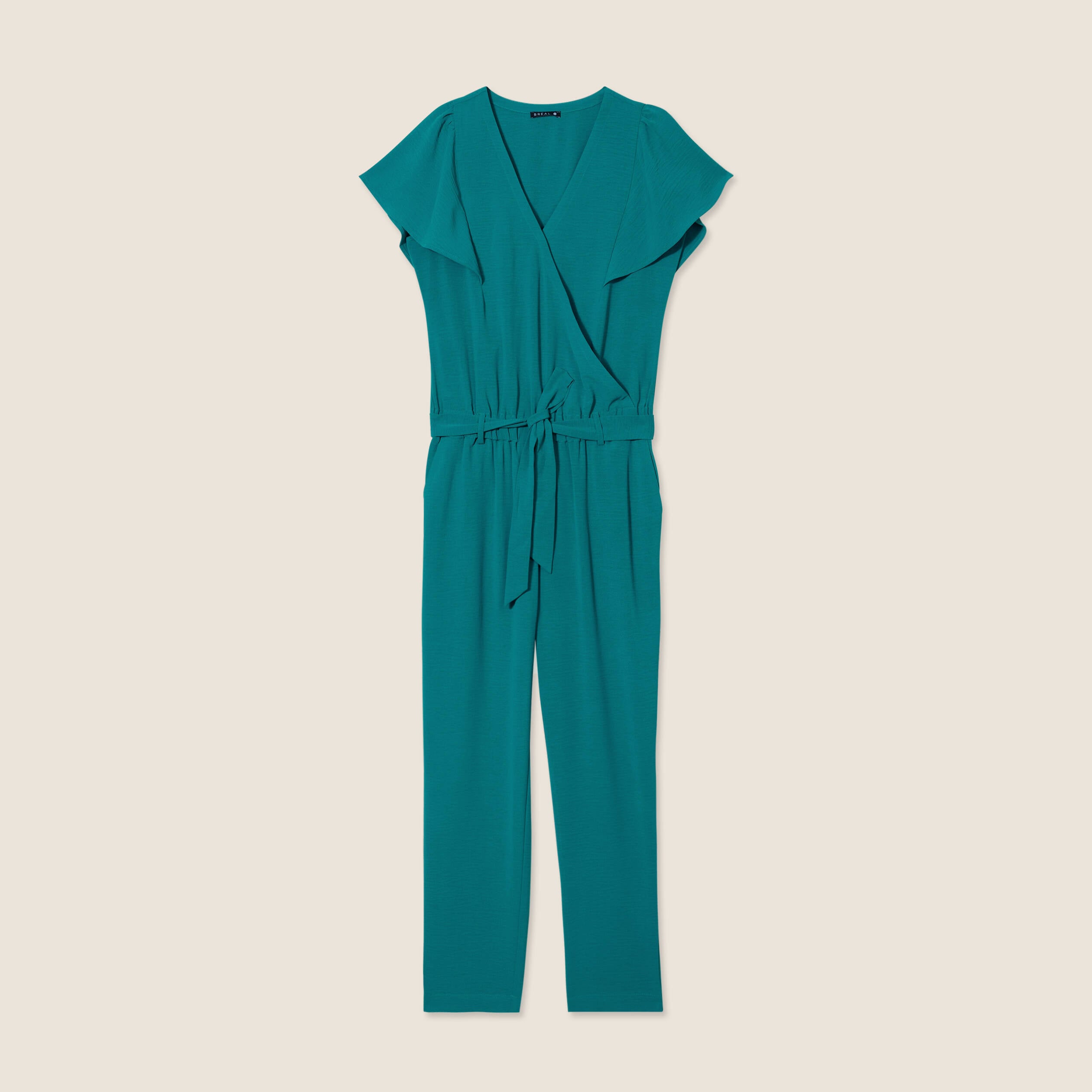 Combinaison pantalon droite vert femme