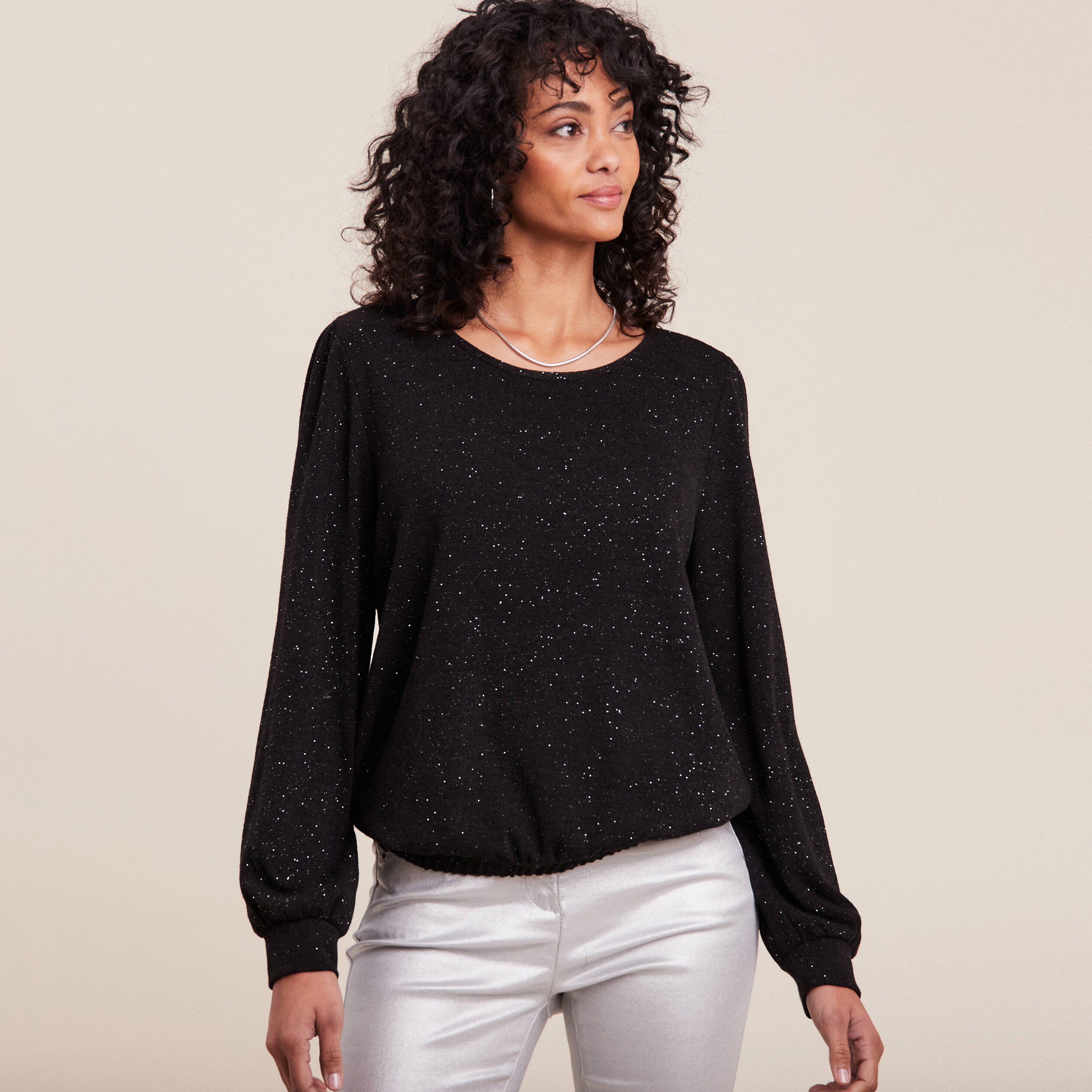 T shirt manches longues noir femme Vibs