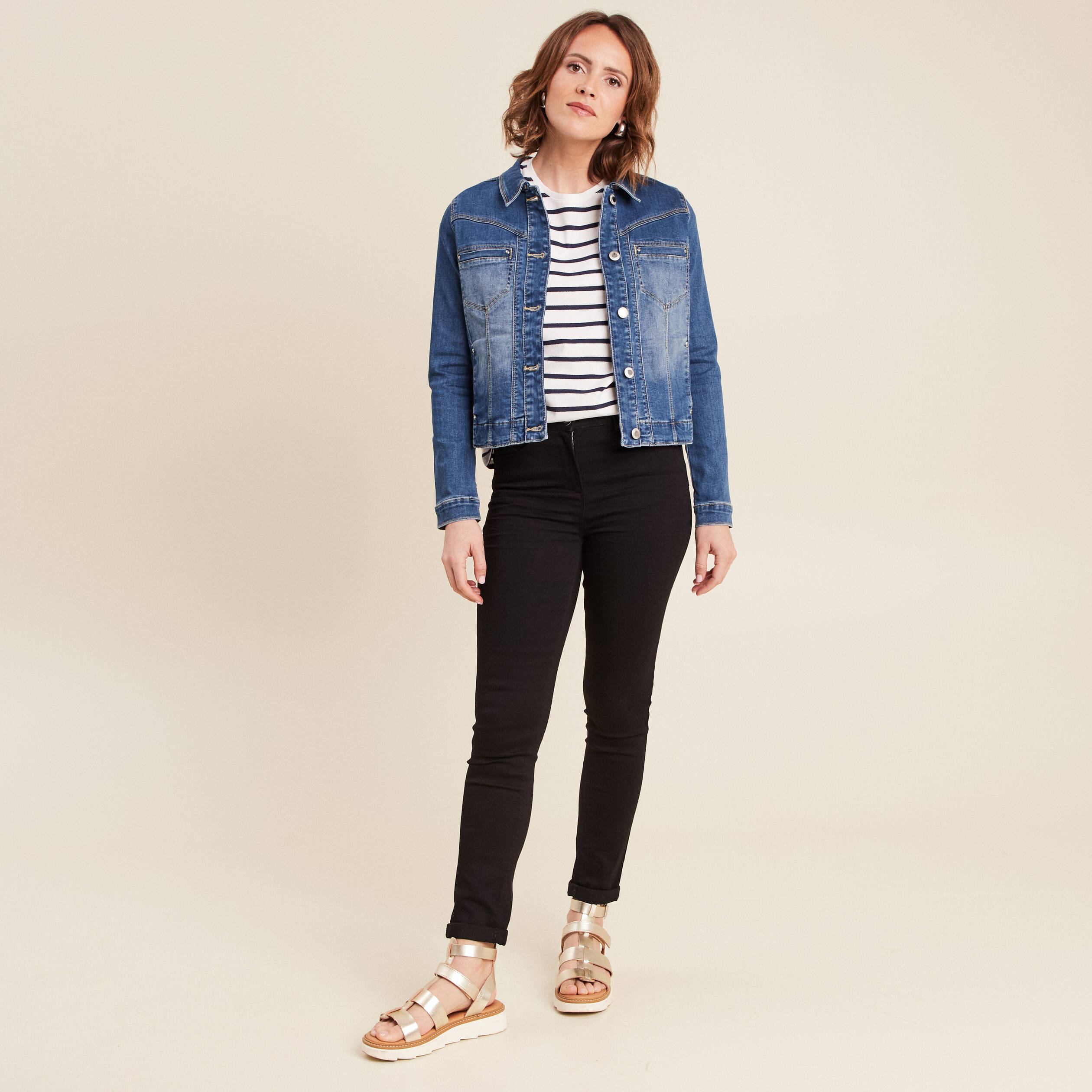 blouson en jean denim double stone femme Blouson en jean denim double stone femme