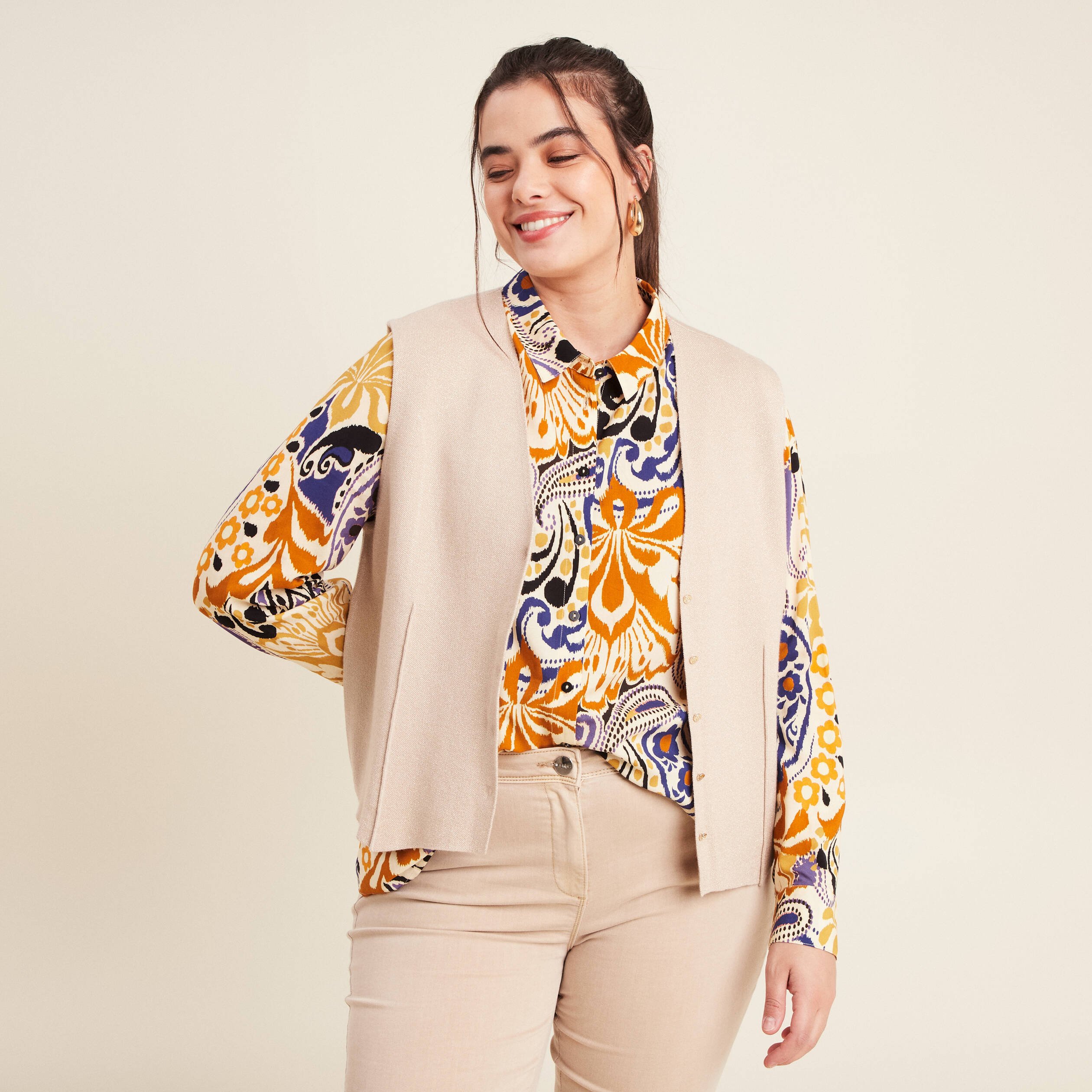 gilet sans manches couleur or femme Gilet sans manches couleur or femme