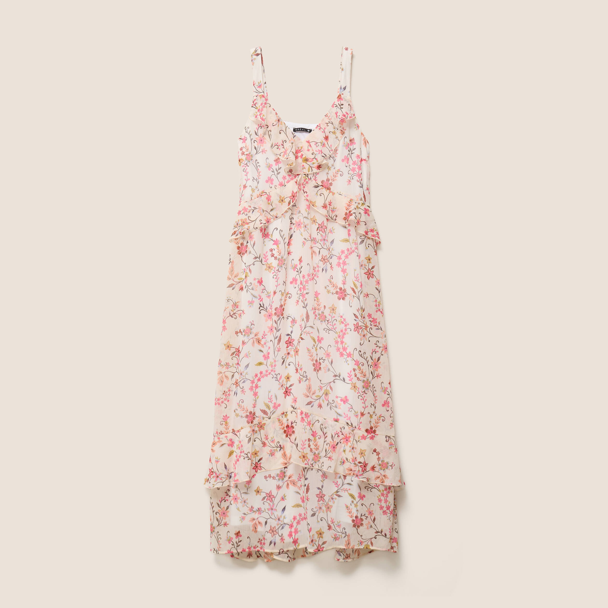Robe longue &eacute;vas&eacute;e sans manches doubl&eacute;e multicolore femme