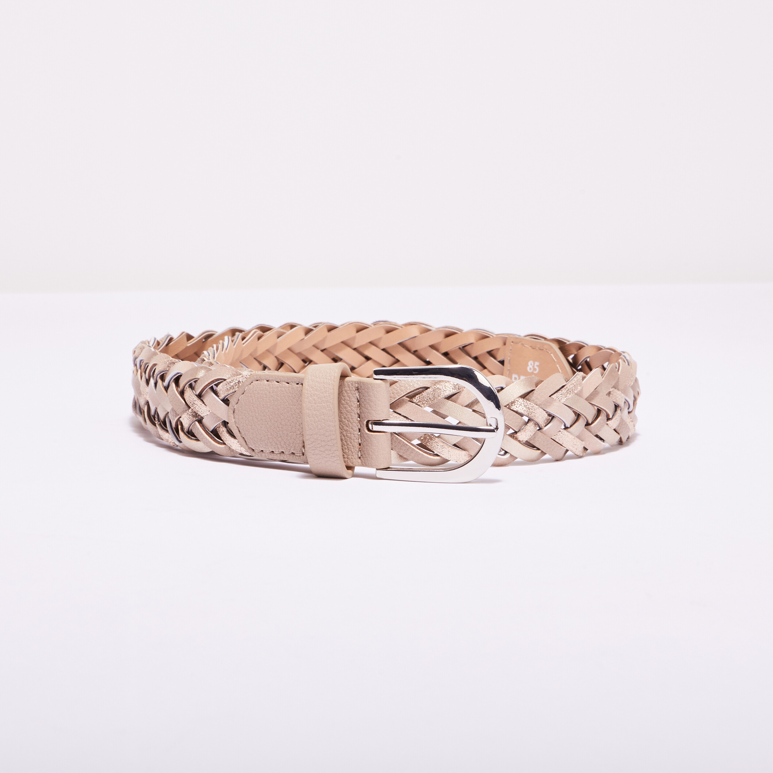 ceinture tressee irisee beige femme Ceinture tressée irisée beige femme